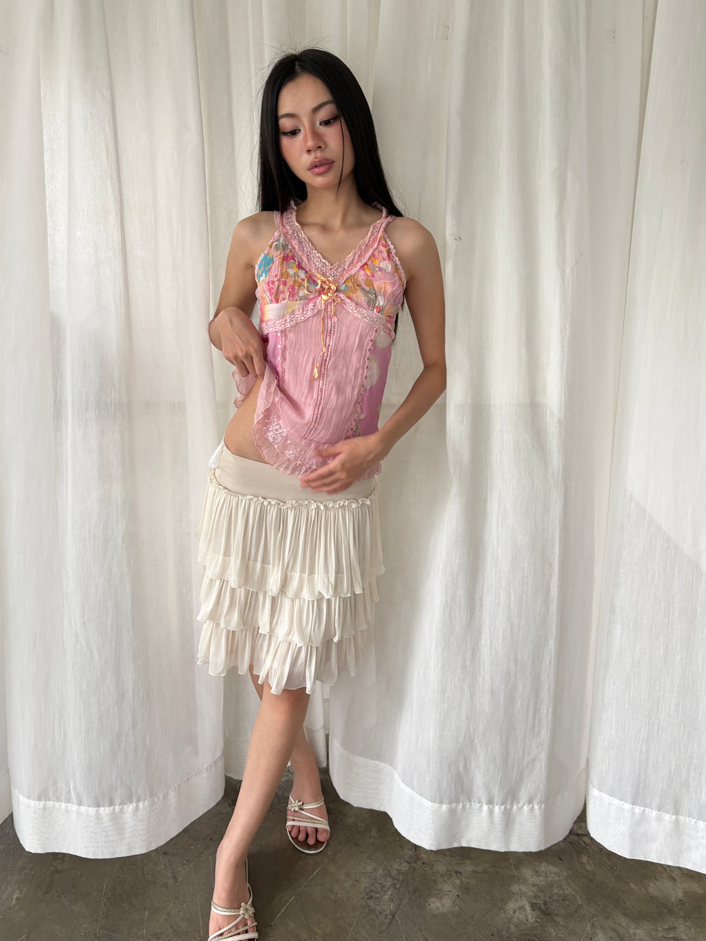 Dreamy lace patchwork top