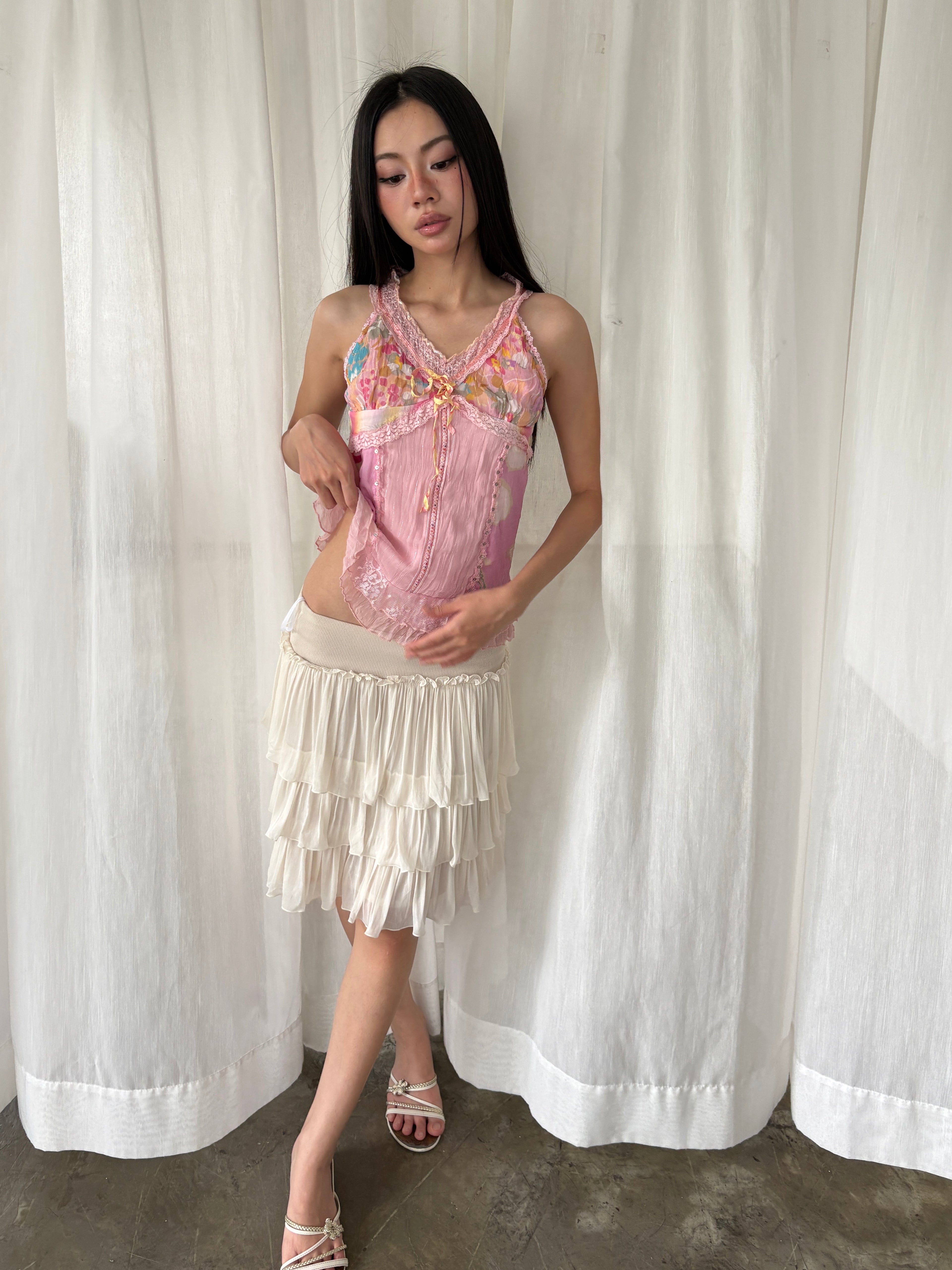 Dreamy lace patchwork top