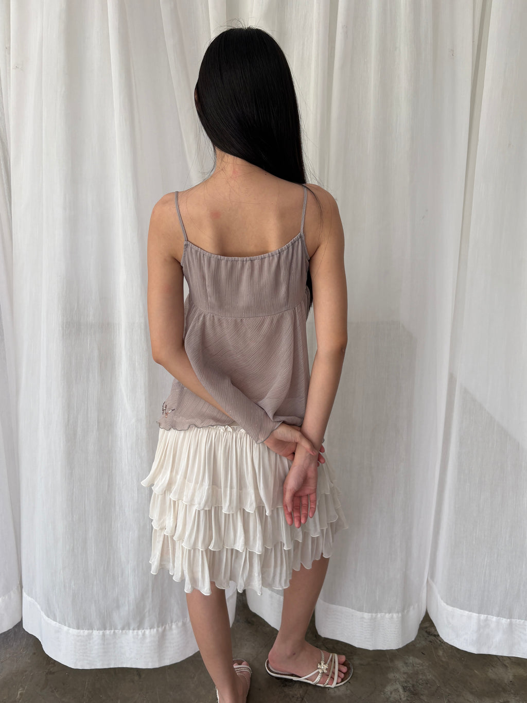 Embellish sequin flowy top