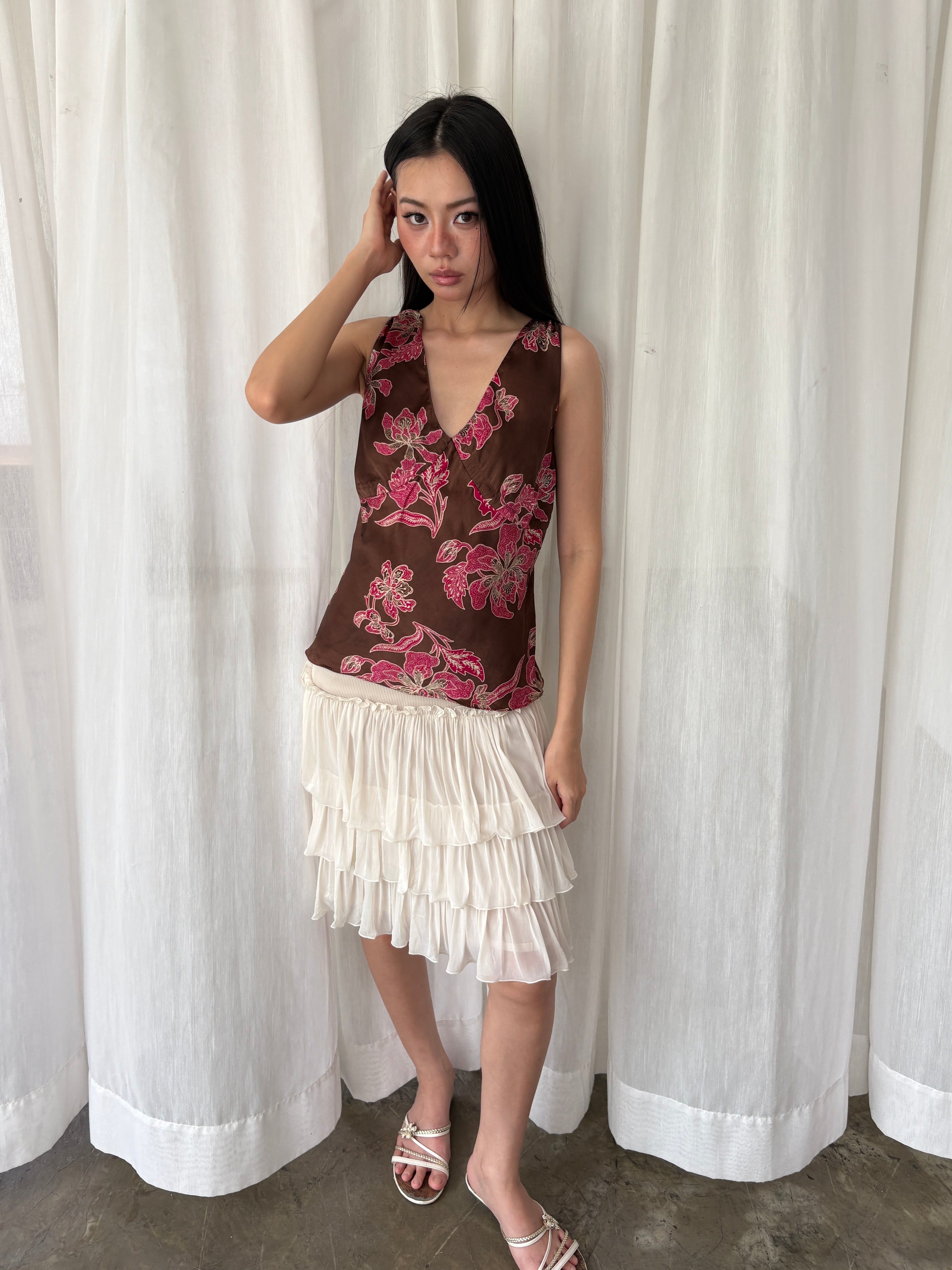 Silk floral blouse