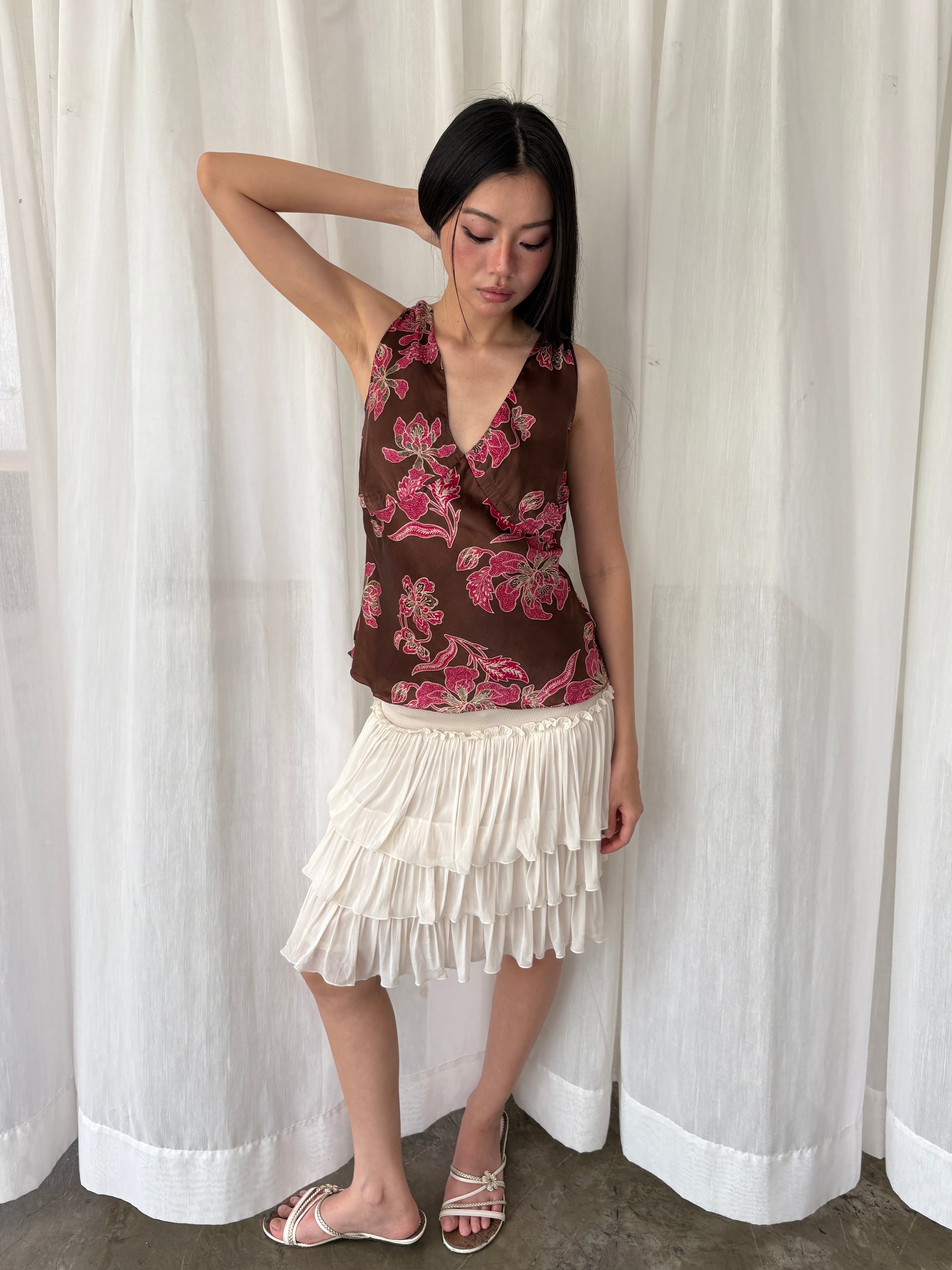 Silk floral blouse