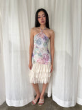 Watercolour floral halter top