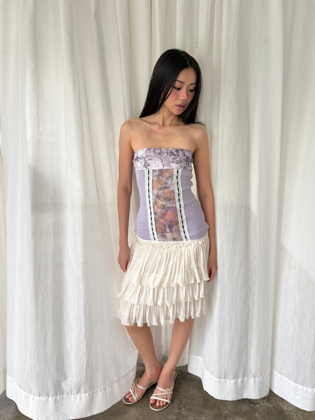 Lavender lace tube top