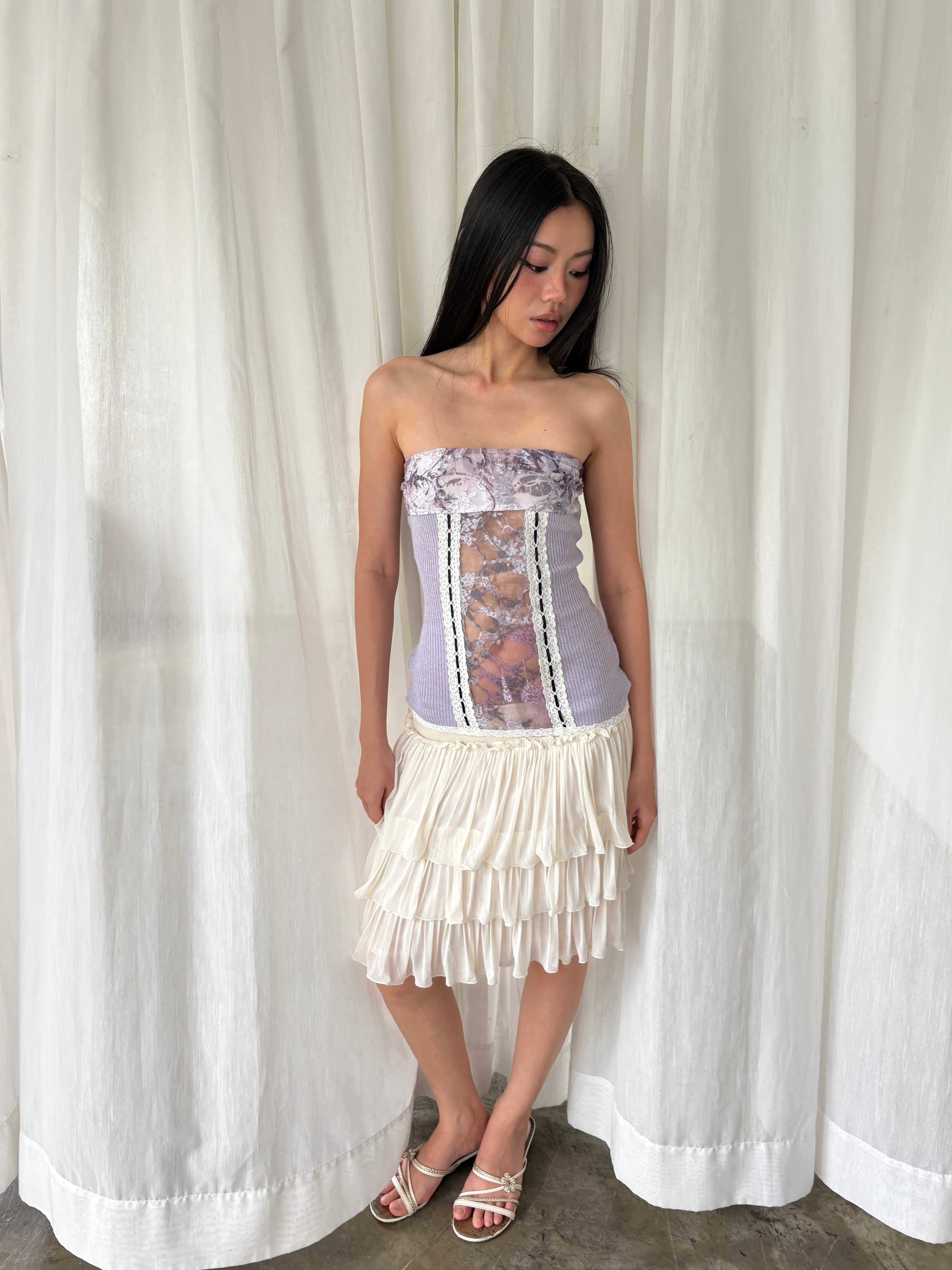 Lavender lace tube top
