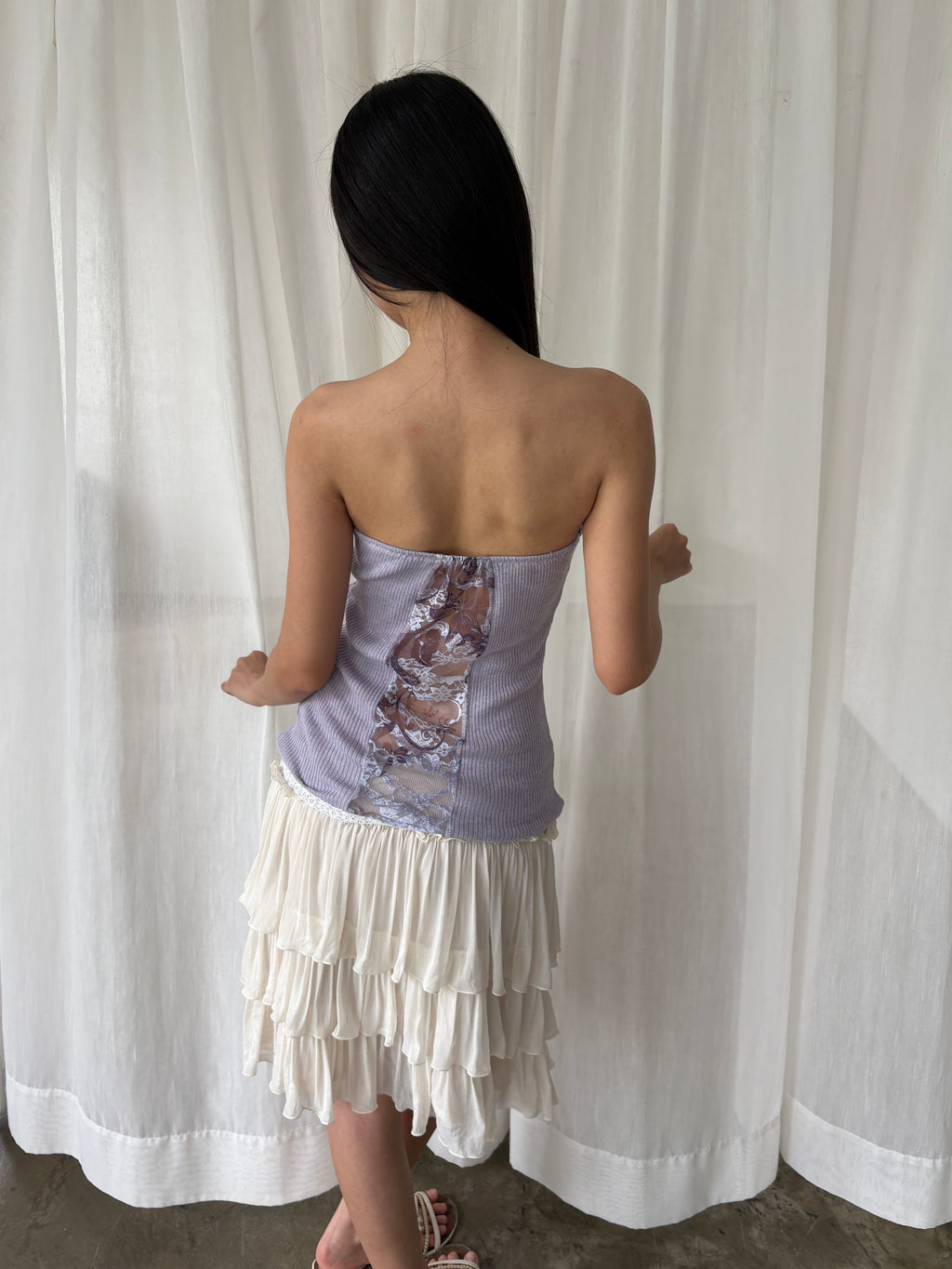 Lavender lace tube top