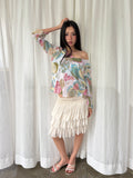 Soft printed long sleeve top