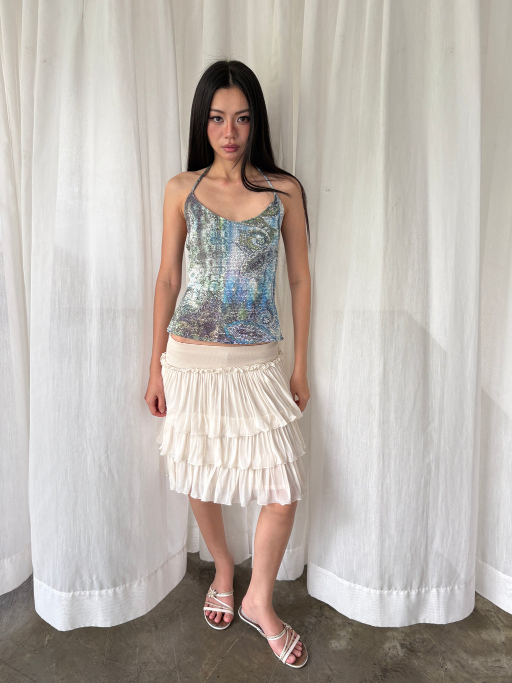 Ocean shimmer halter top