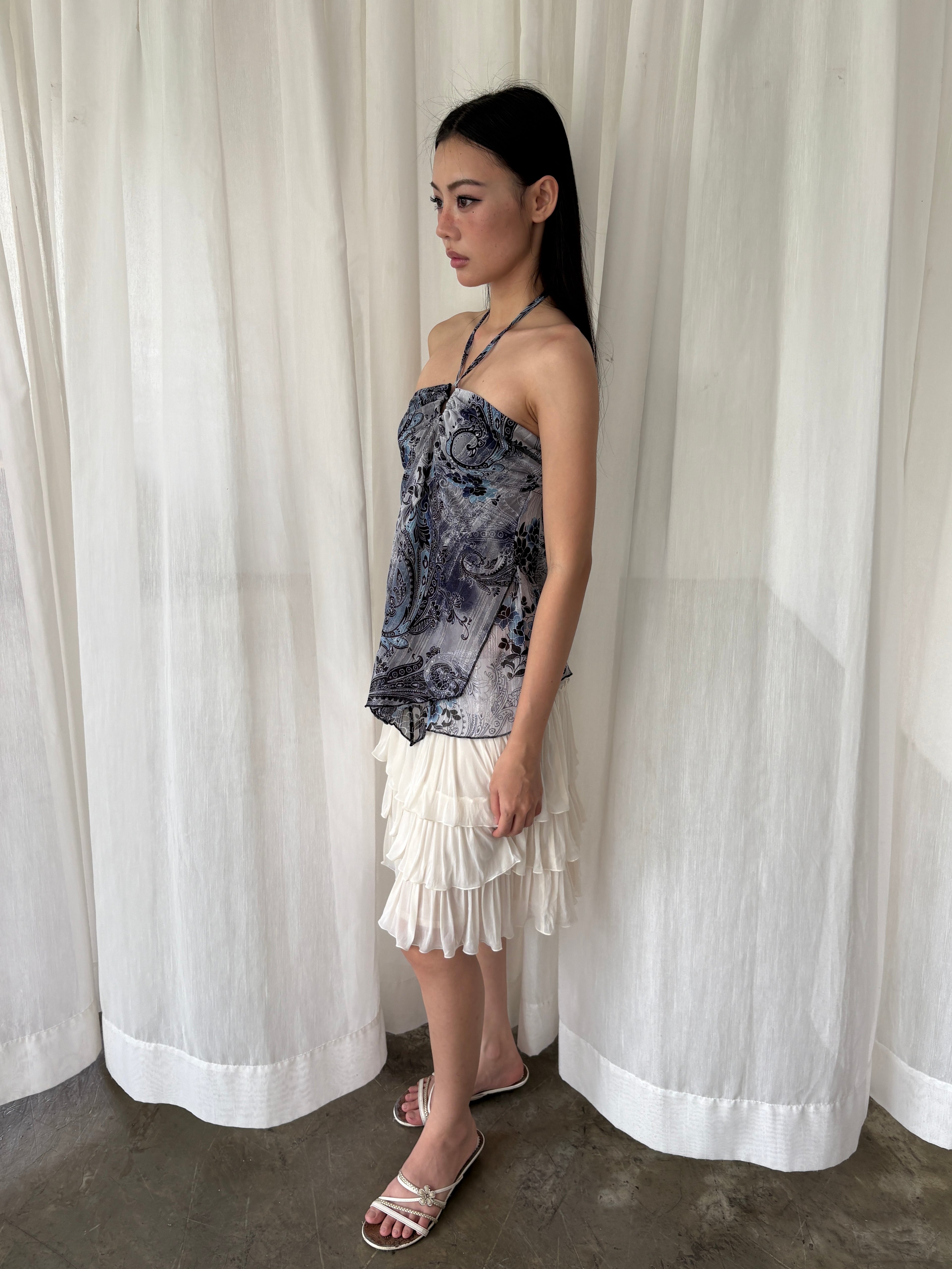 Blue paisley convertible halter