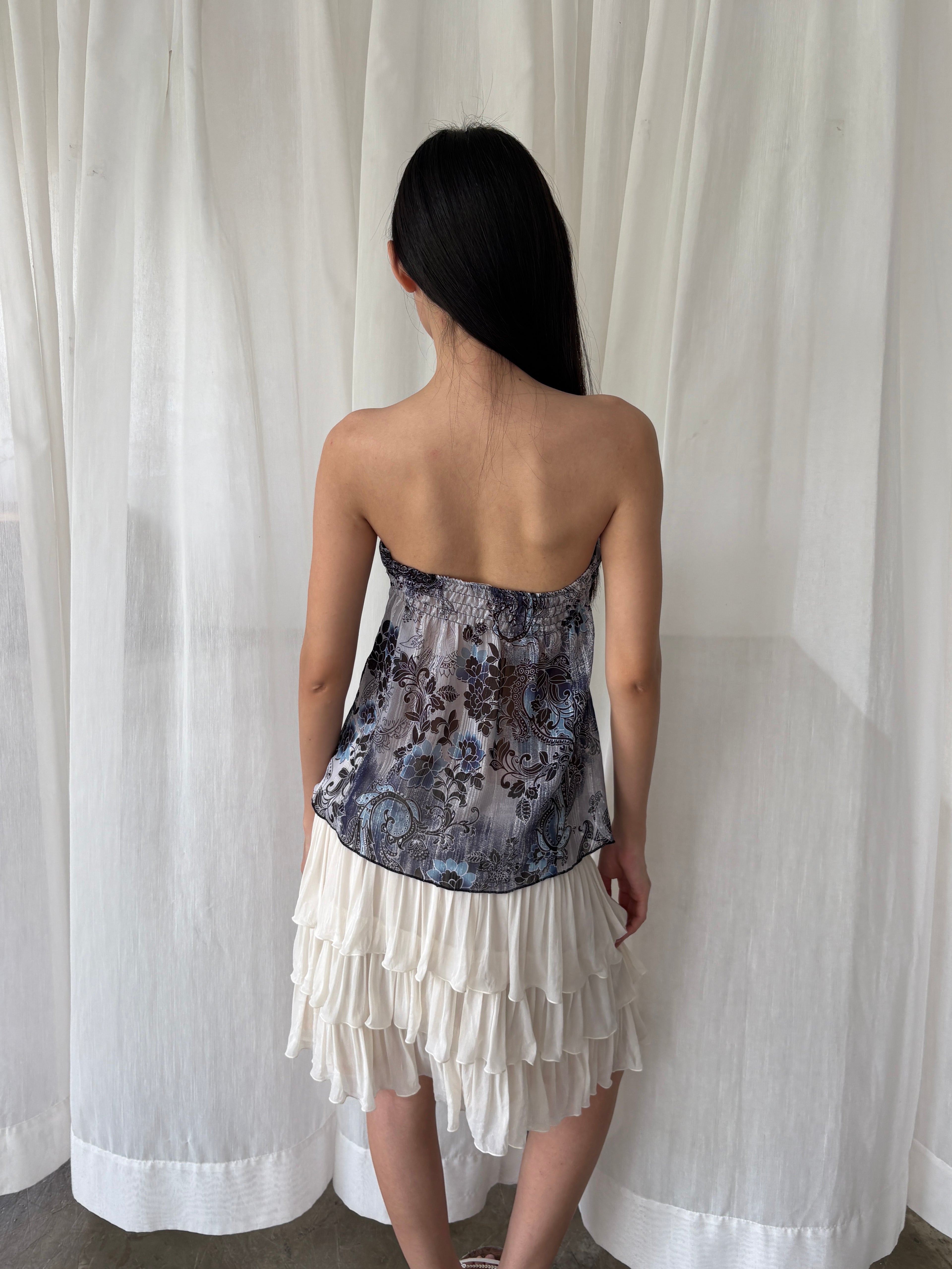 Blue paisley convertible halter