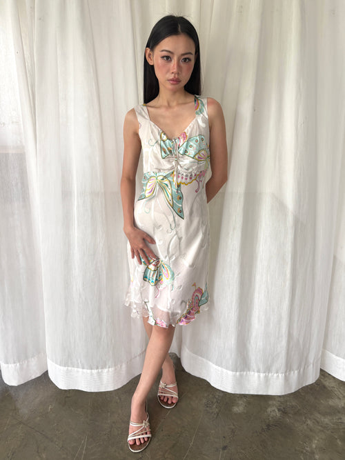 Bcbg butterfly silk dress