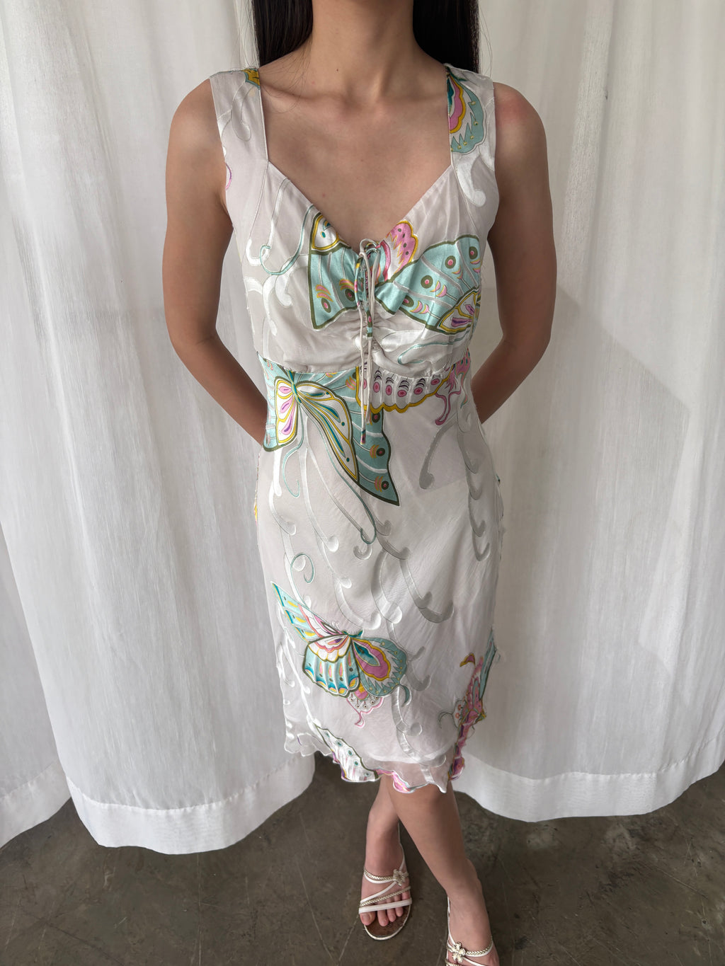 Bcbg butterfly silk dress
