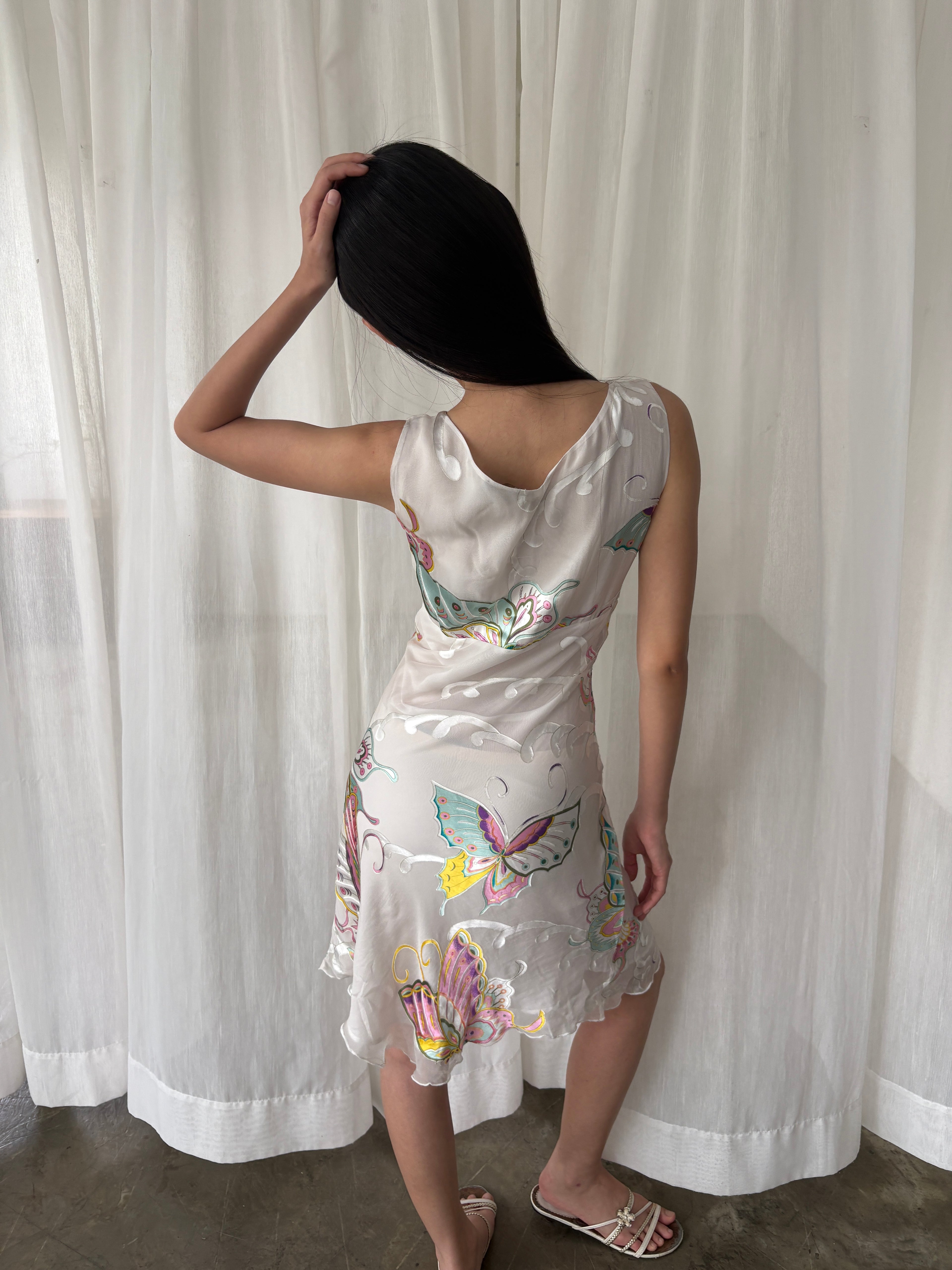 Bcbg butterfly silk dress