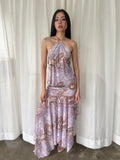 Lilac paisley halter set