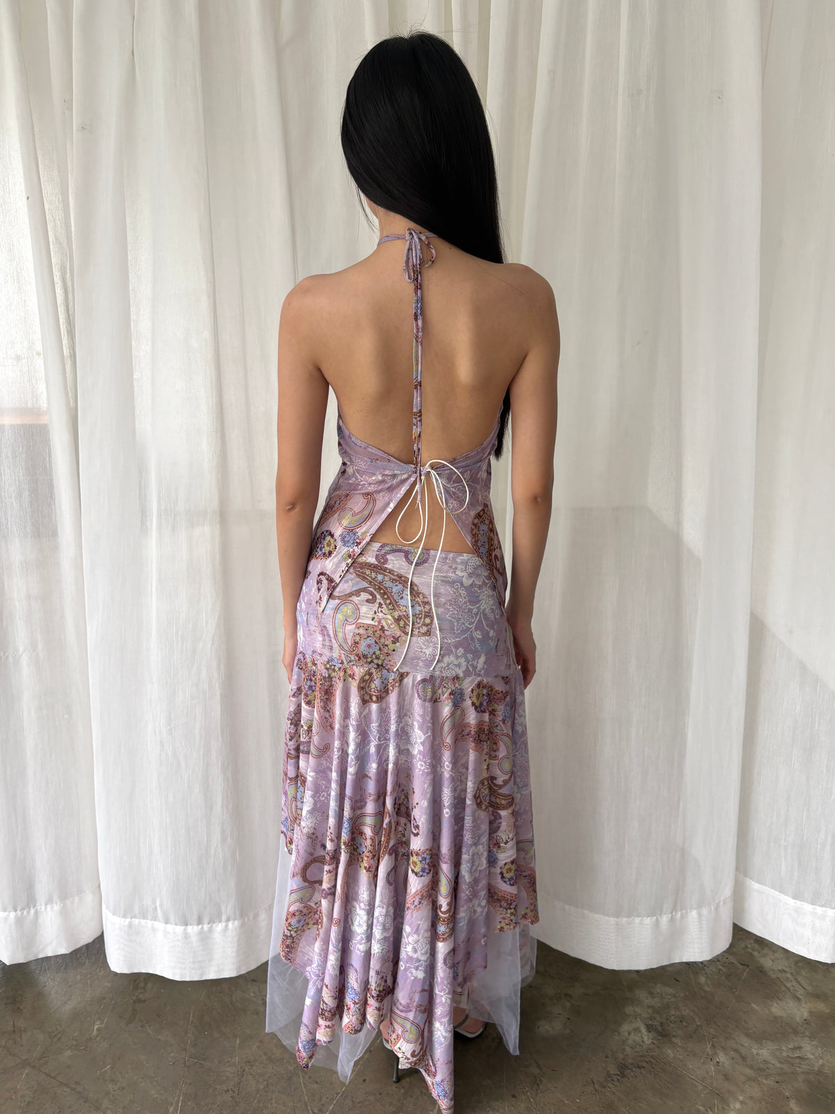 Lilac paisley halter set