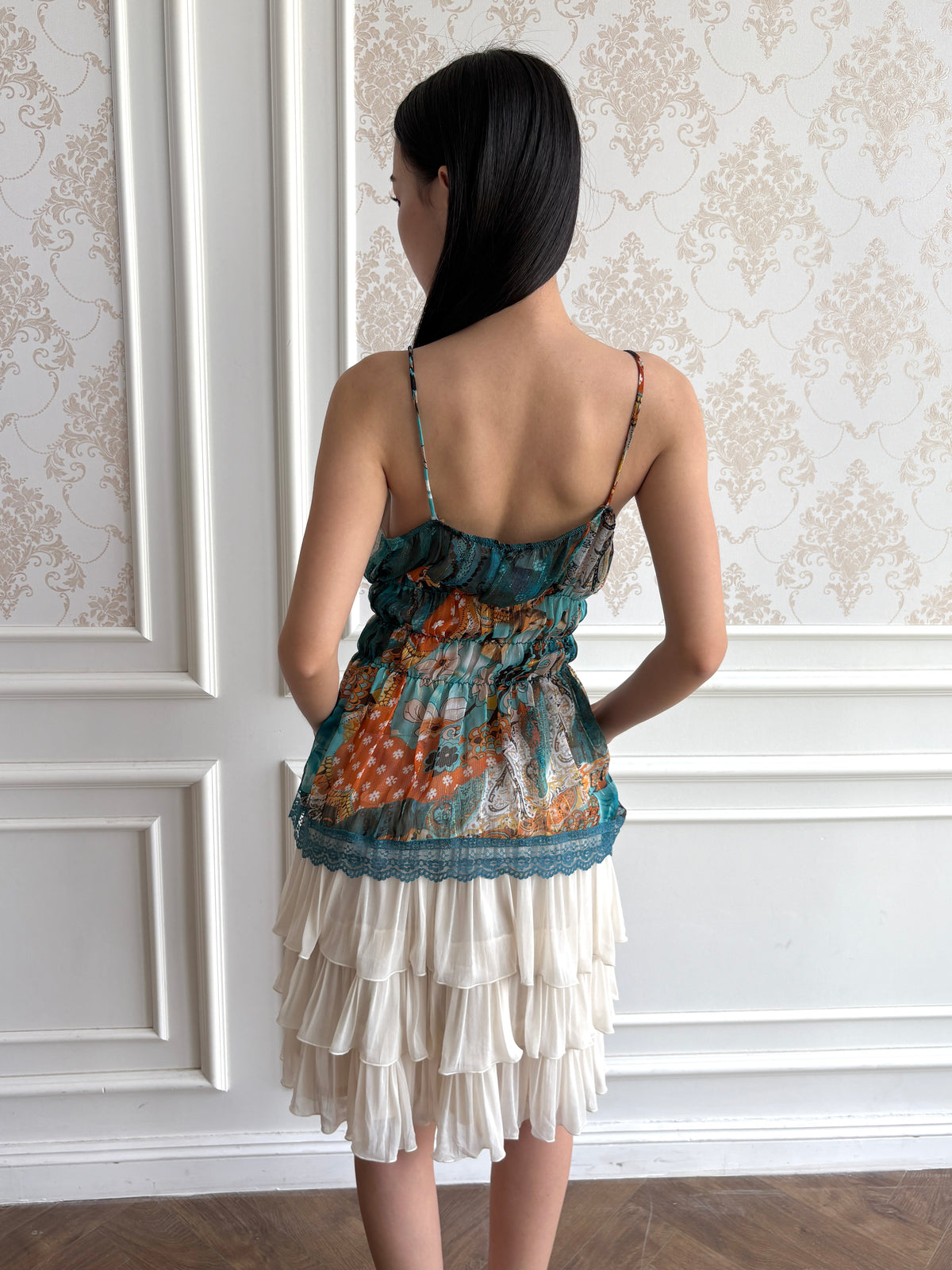 Turquoise beaded camisole