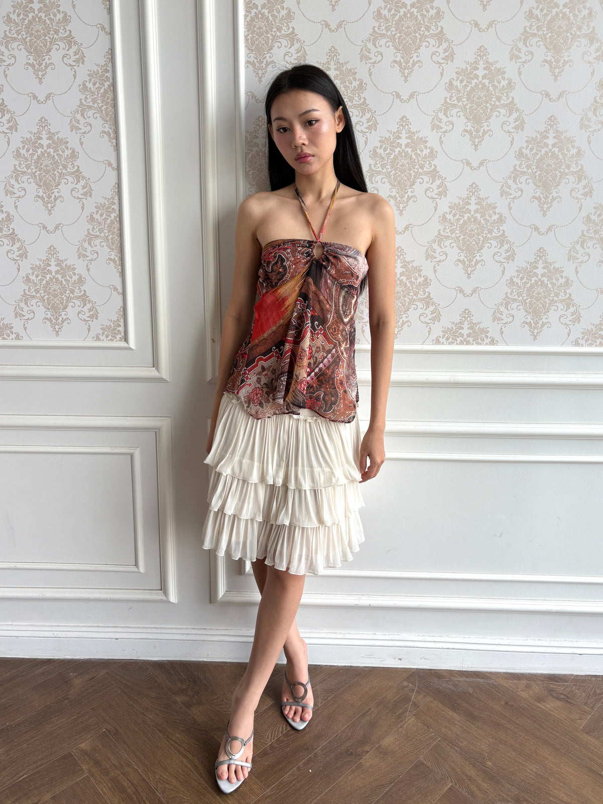 Paisley halter tube top