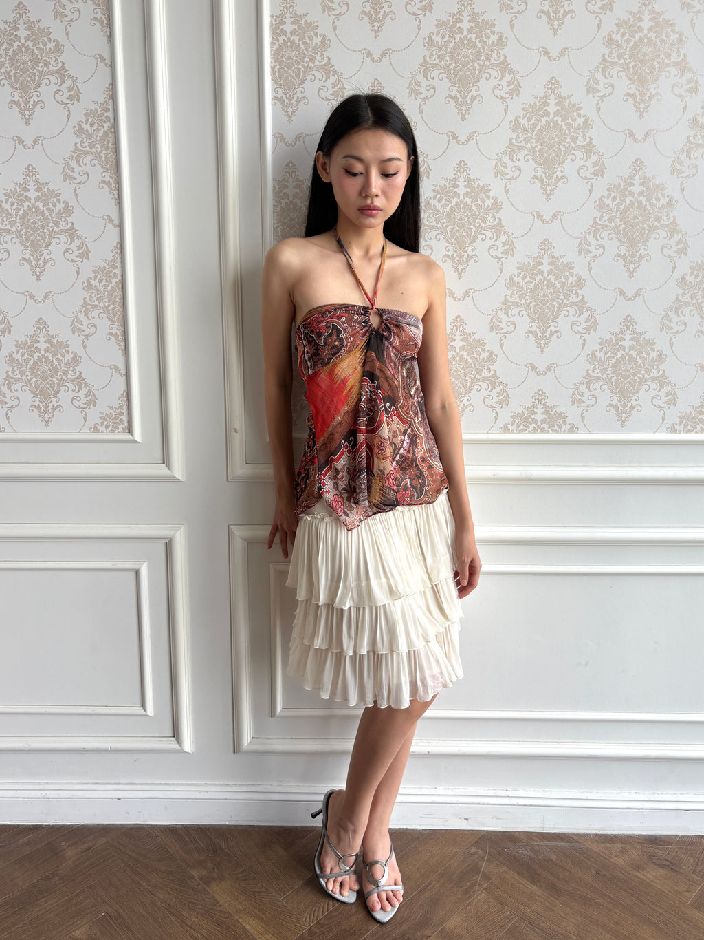 Paisley halter tube top