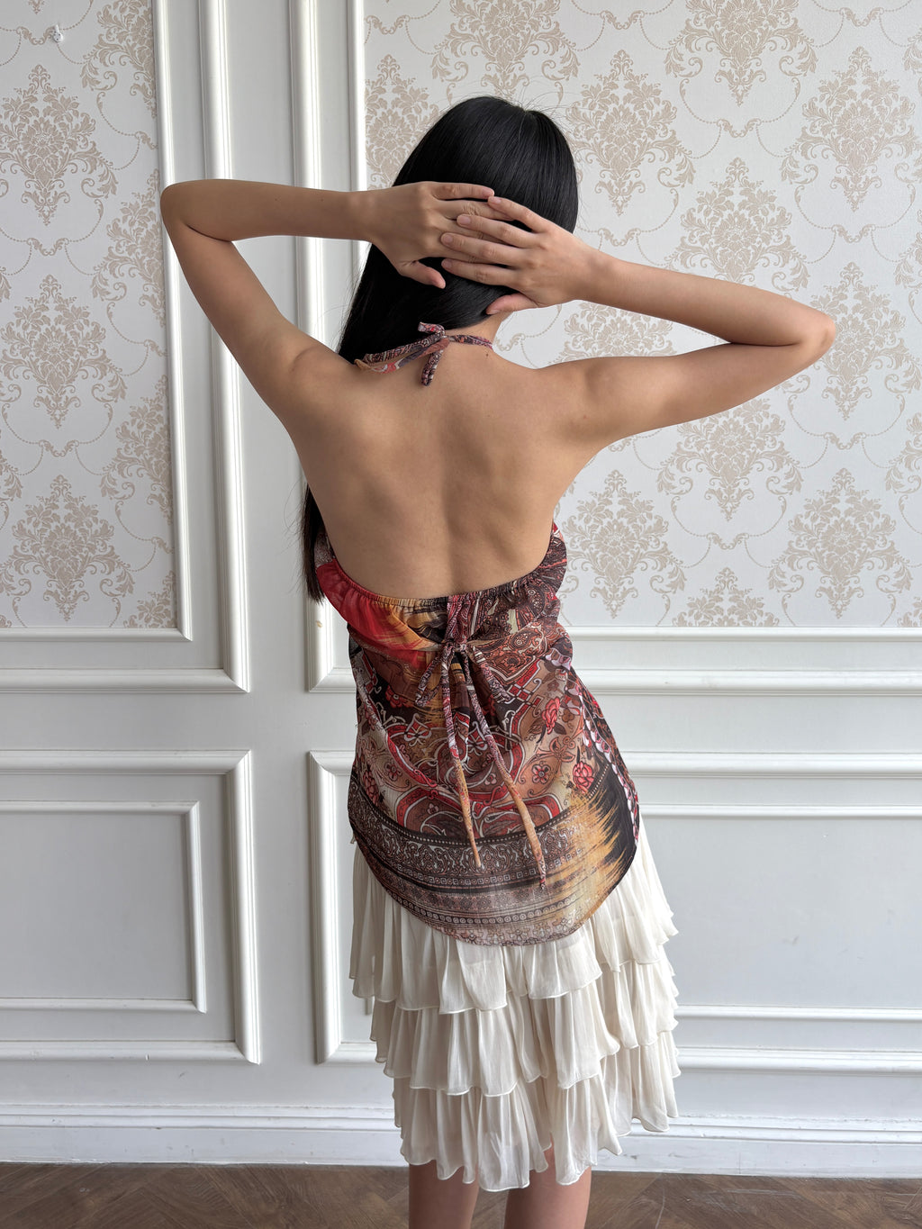 Paisley halter tube top