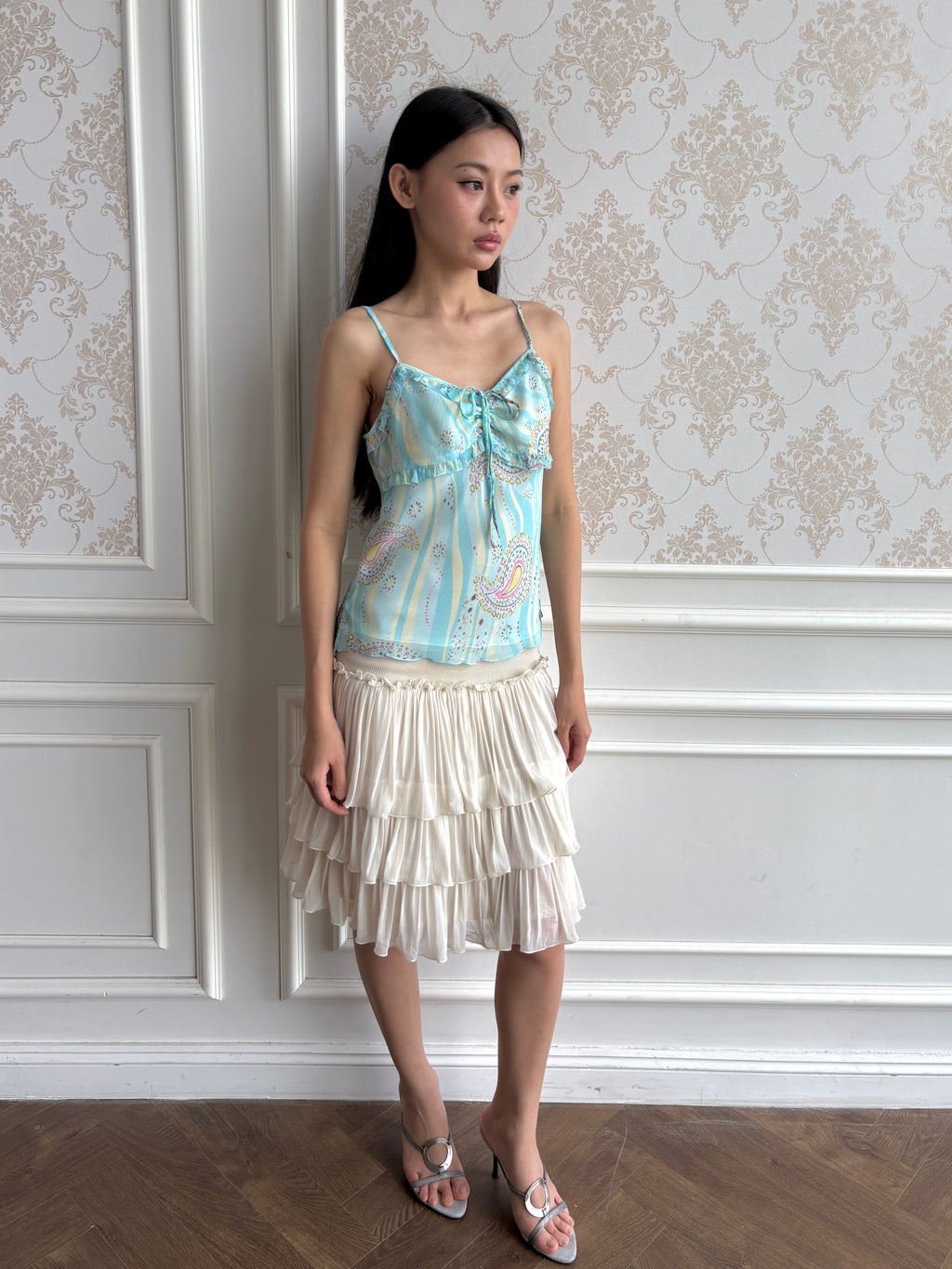 Aqua paisley camisole