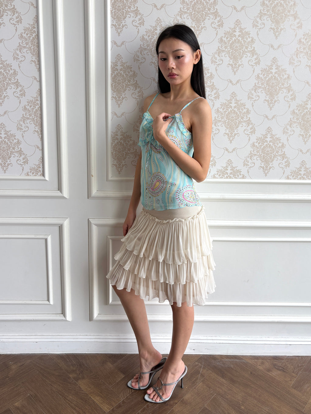 Aqua paisley camisole