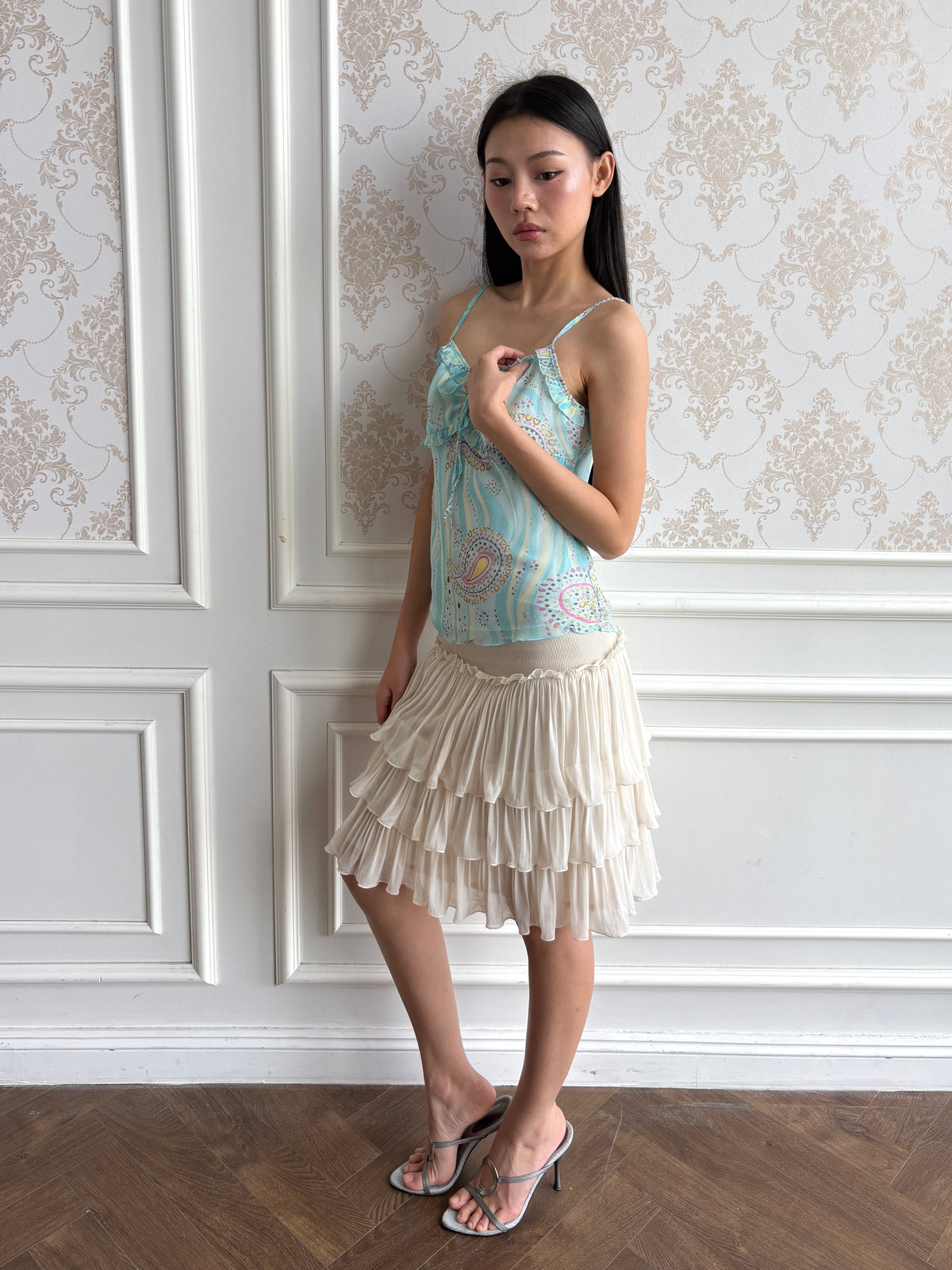 Aqua paisley camisole
