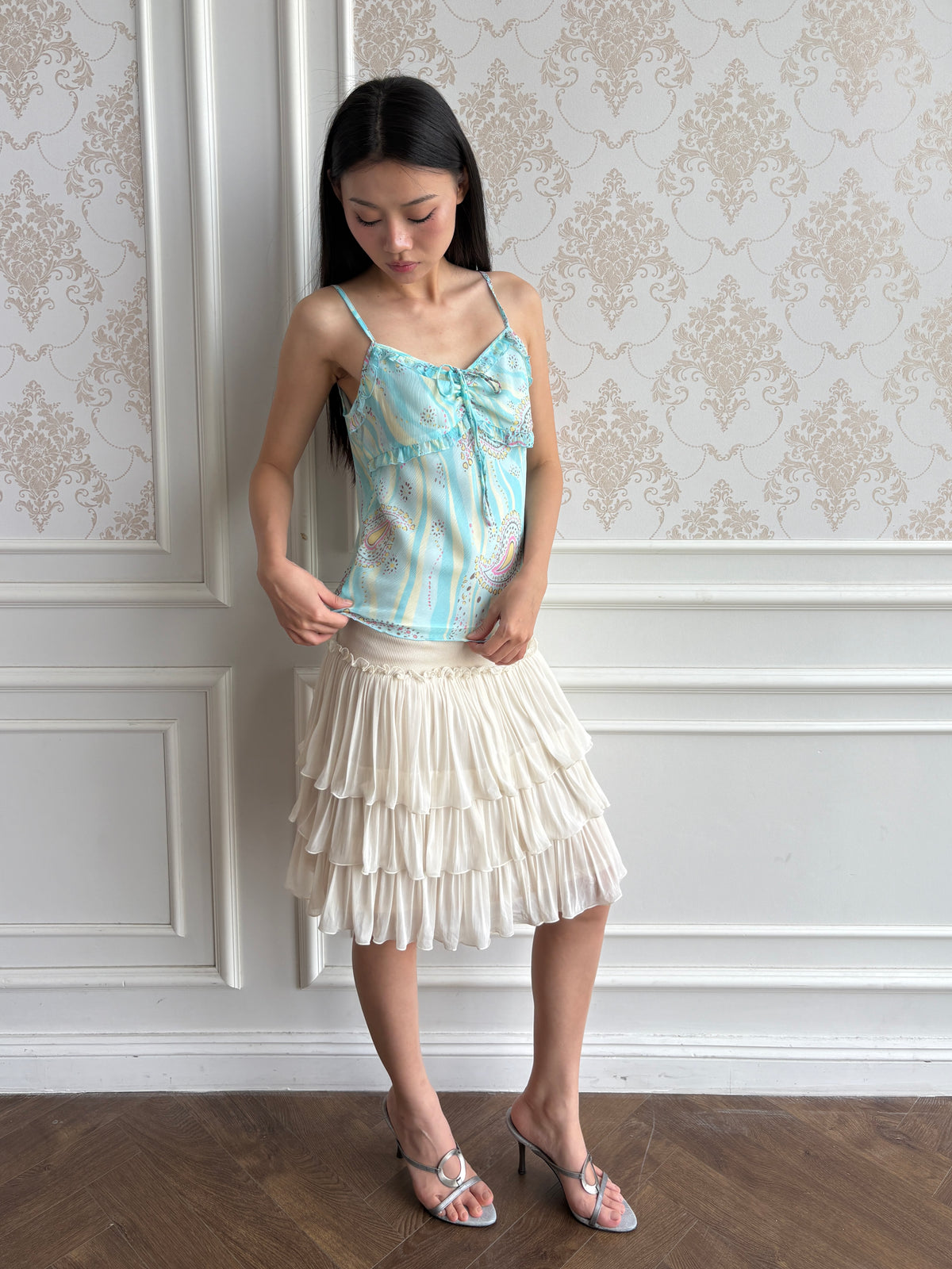 Aqua paisley camisole