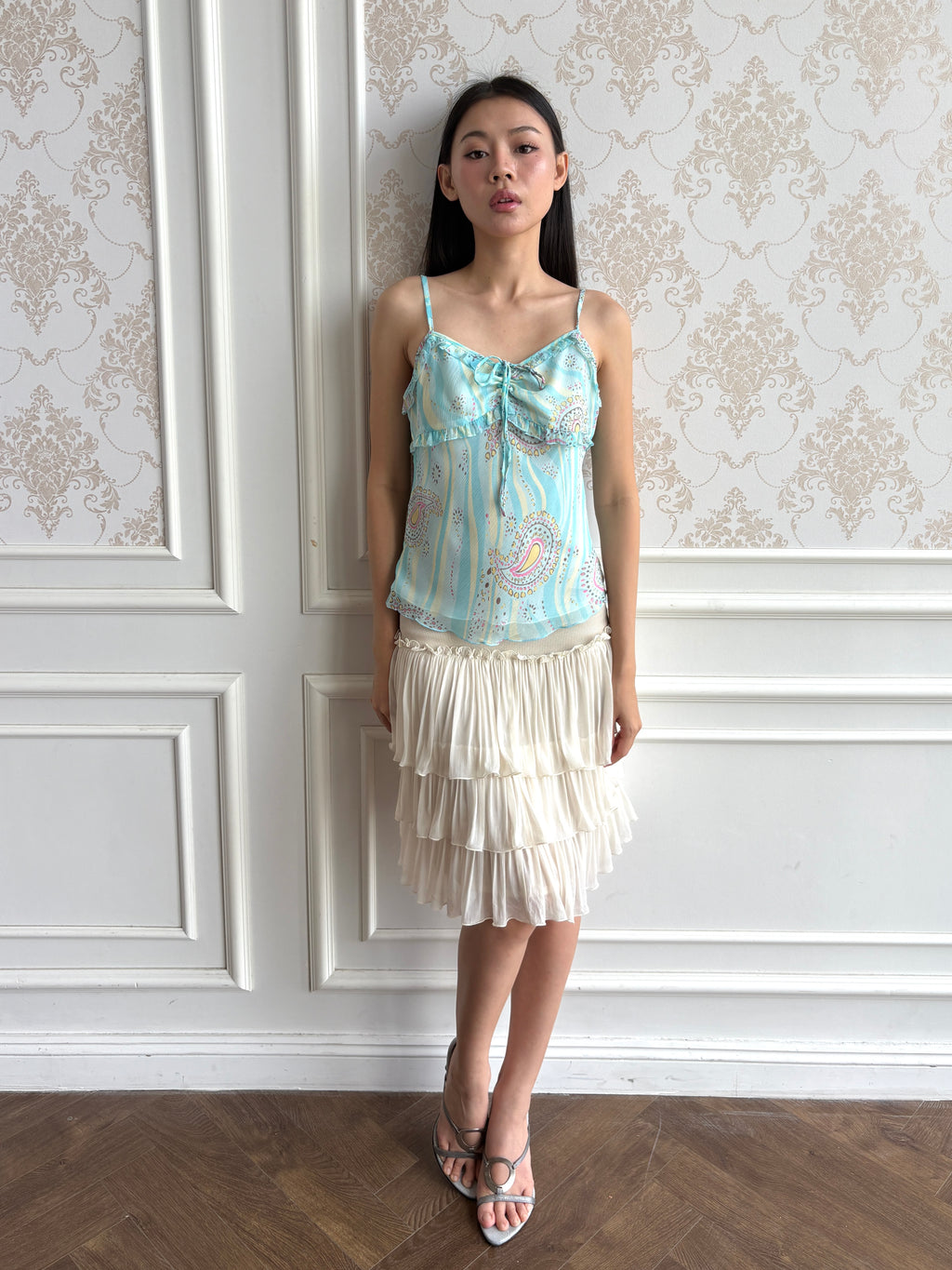 Aqua paisley camisole