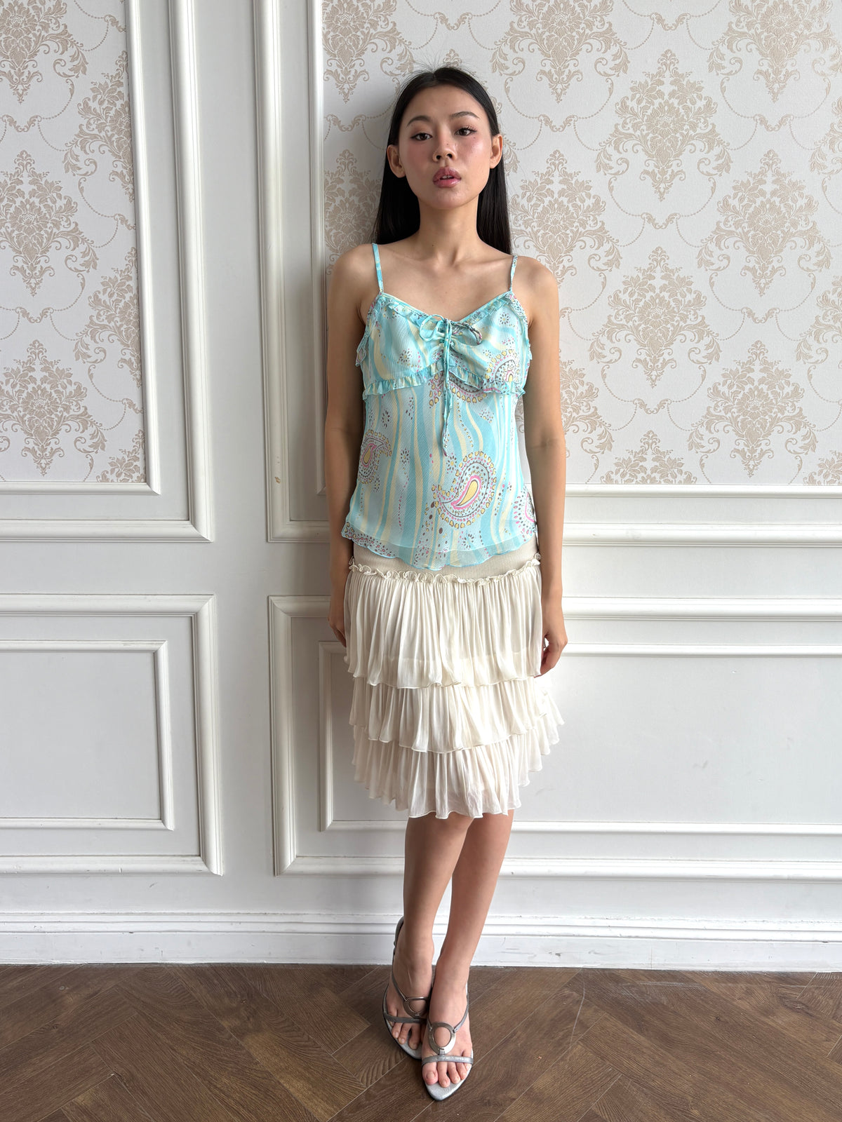 Aqua paisley camisole