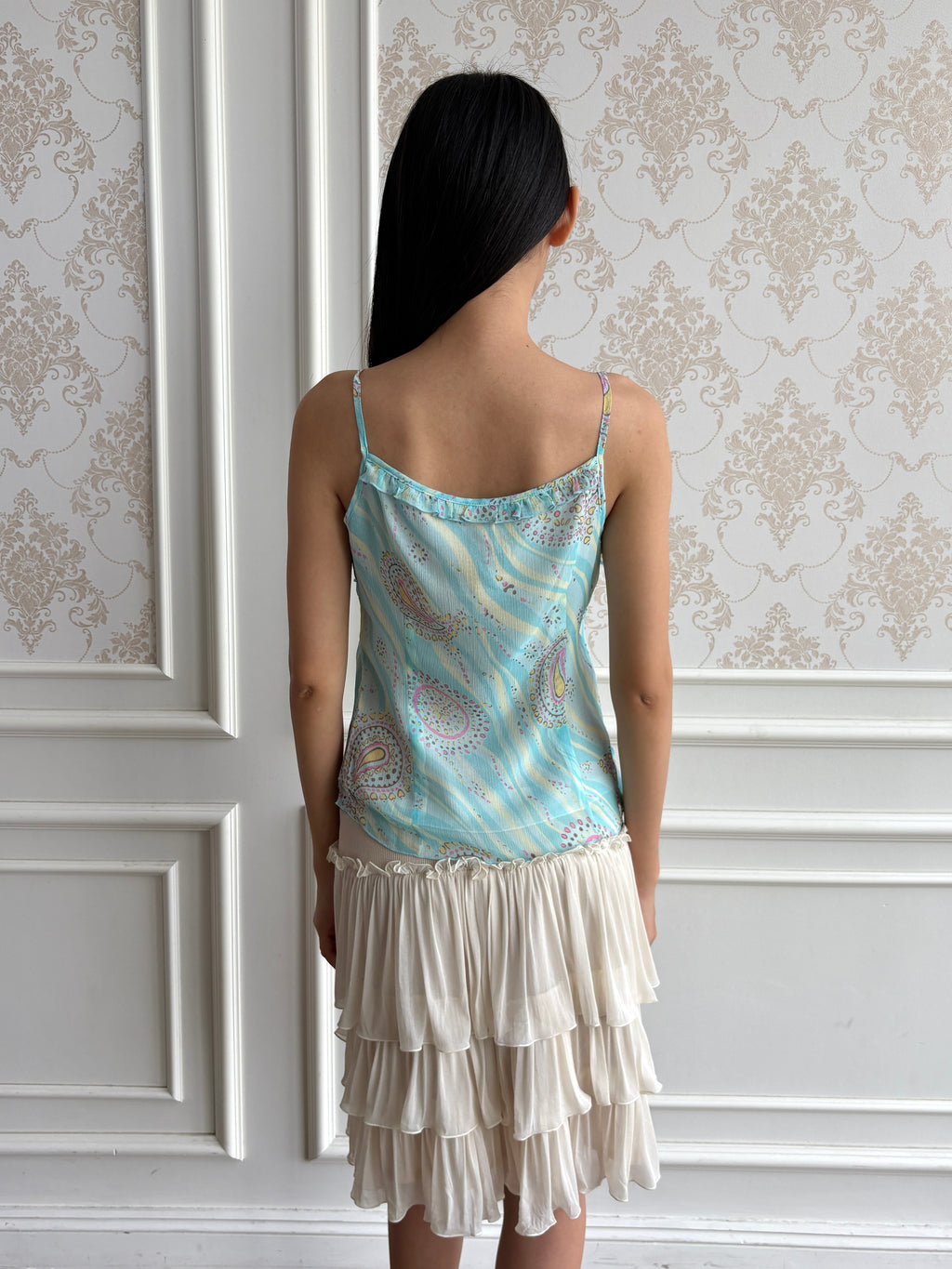 Aqua paisley camisole