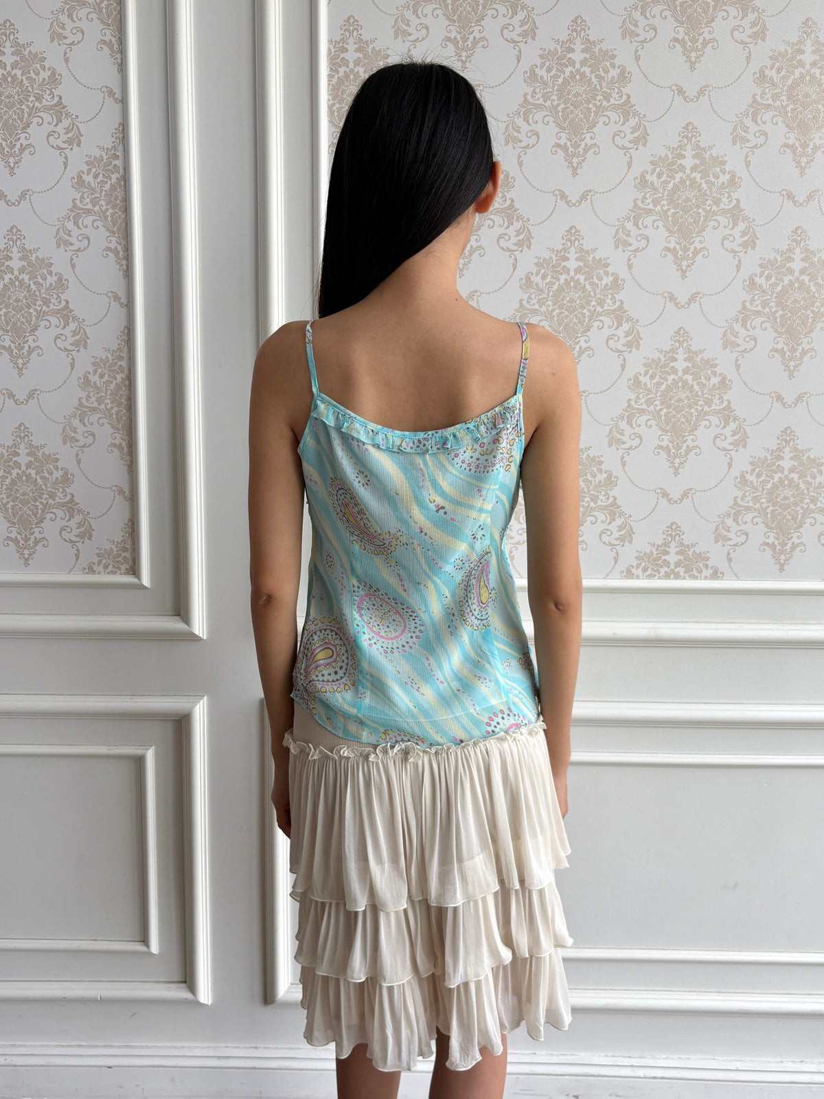 Aqua paisley camisole