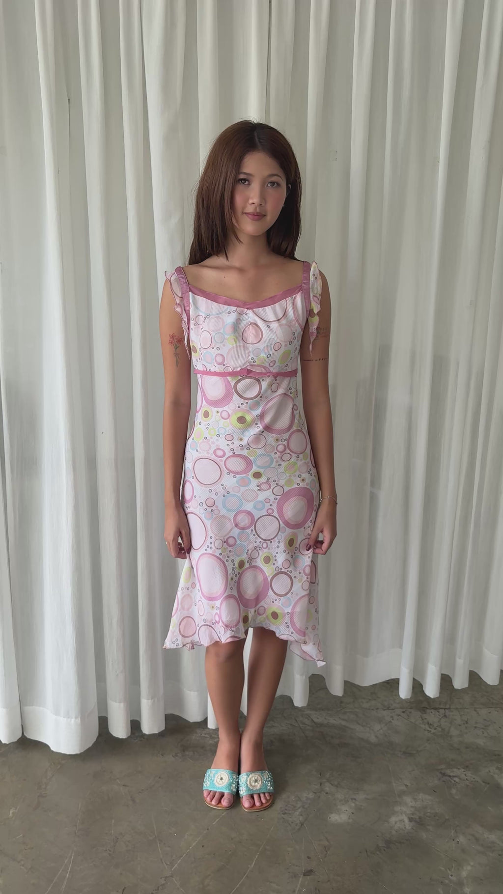 Pastel bubble print dress