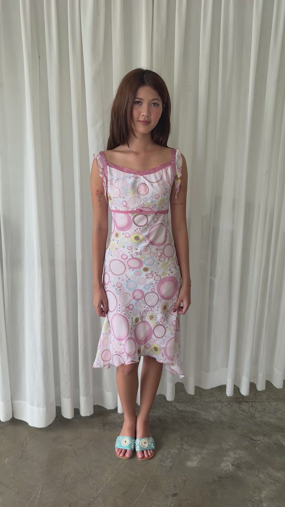 Pastel bubble print dress
