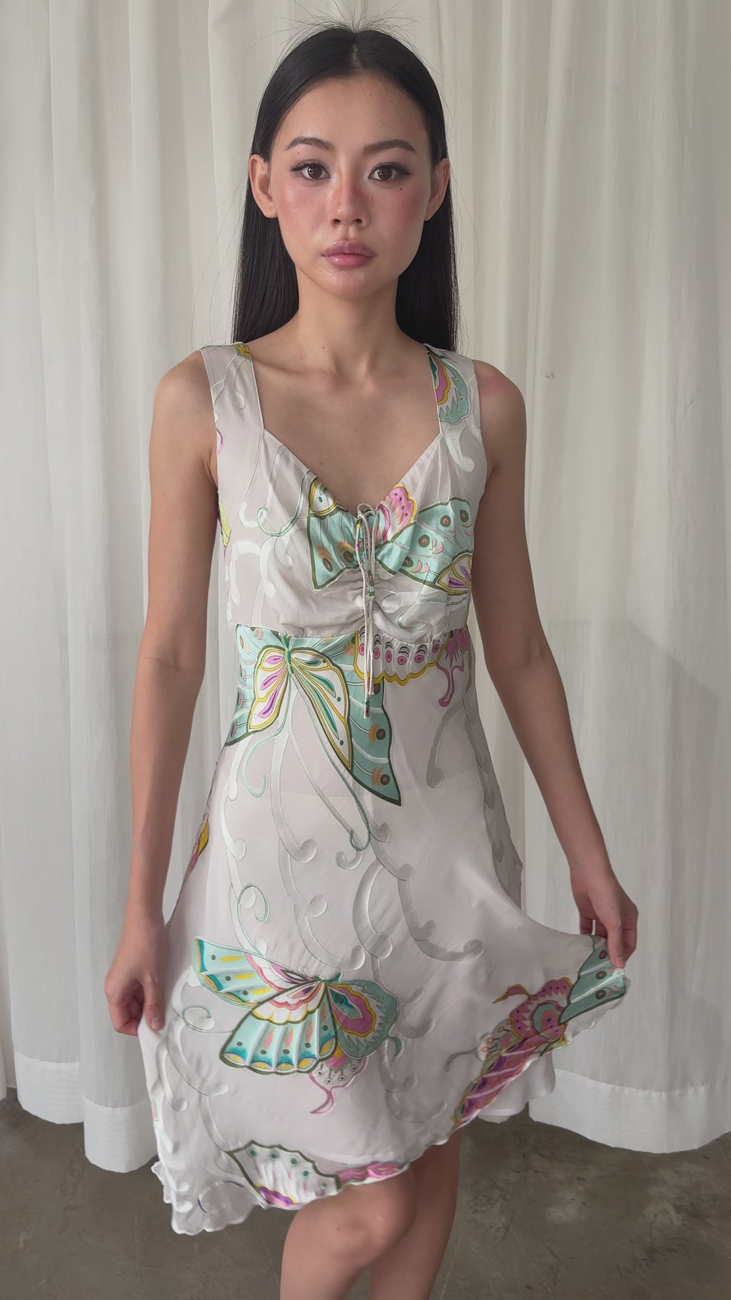 Bcbg butterfly silk dress