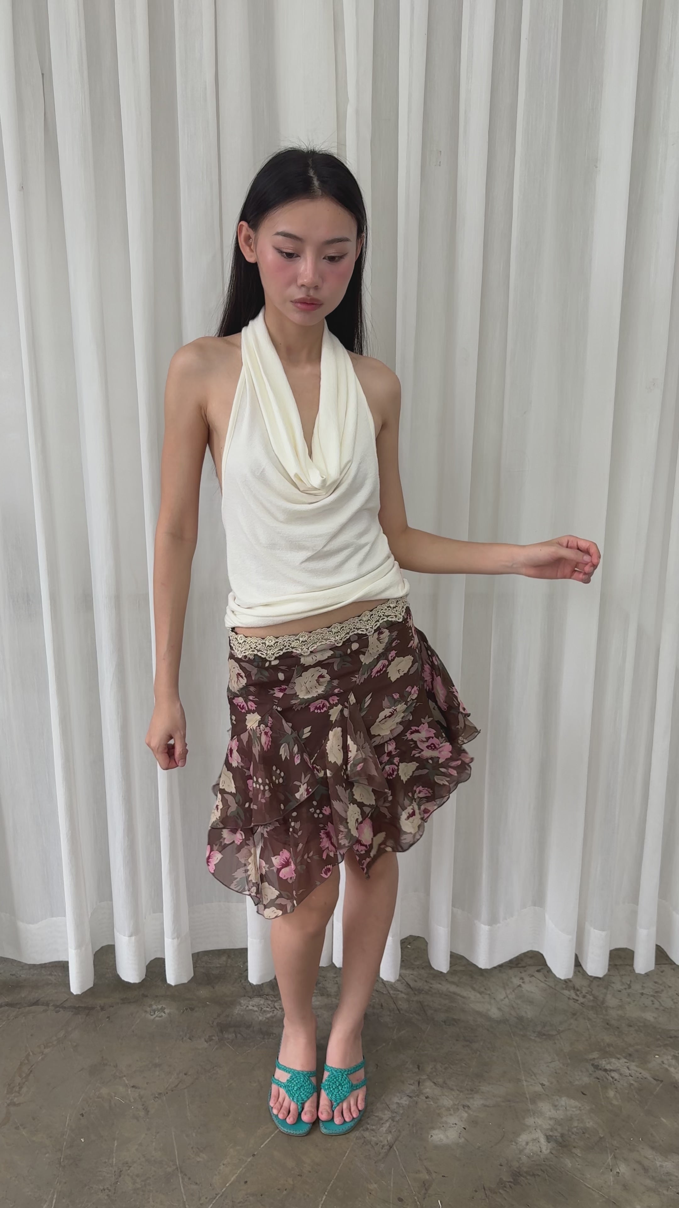 Floral chiffon skirt