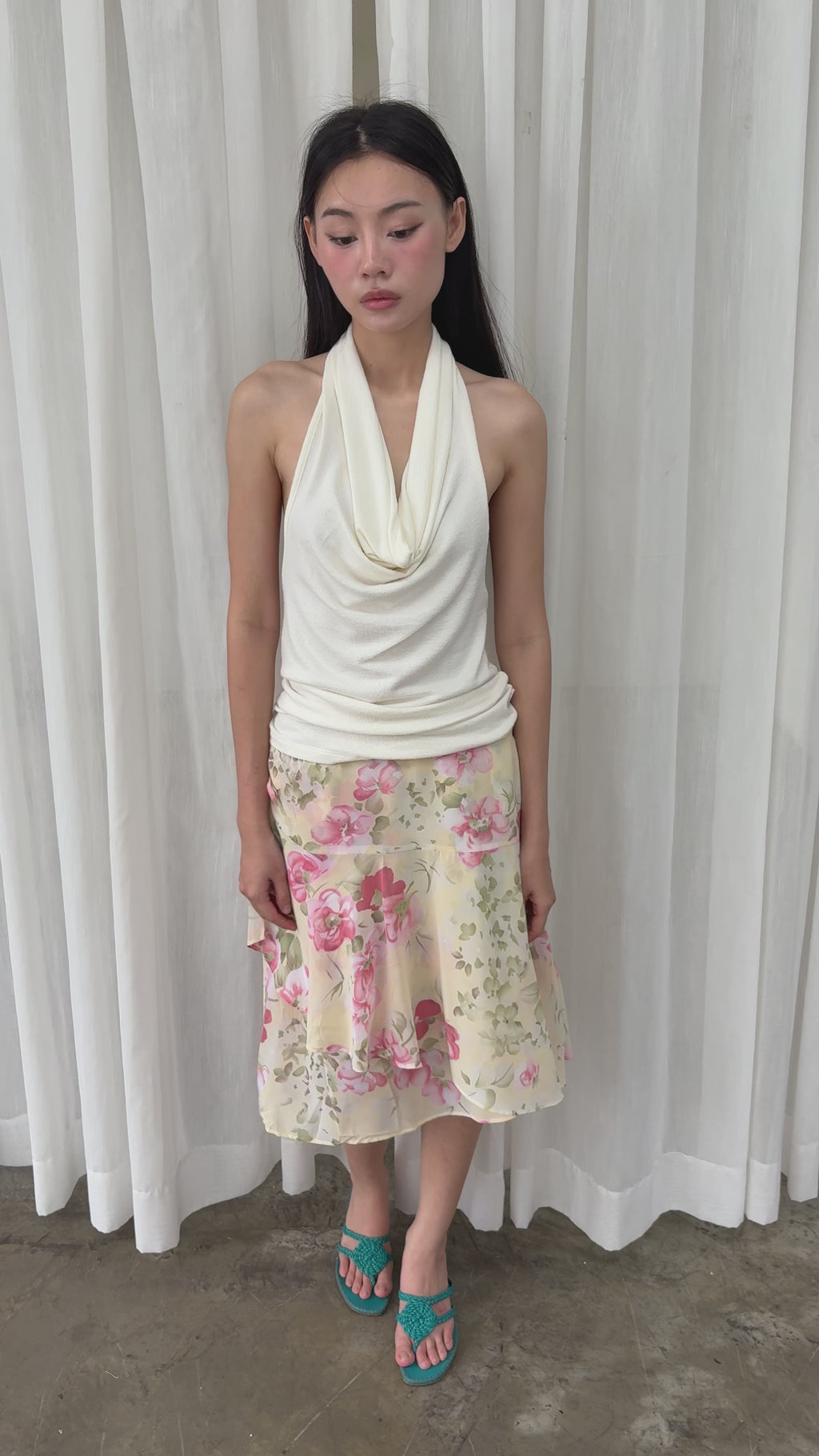 Garden print skirt