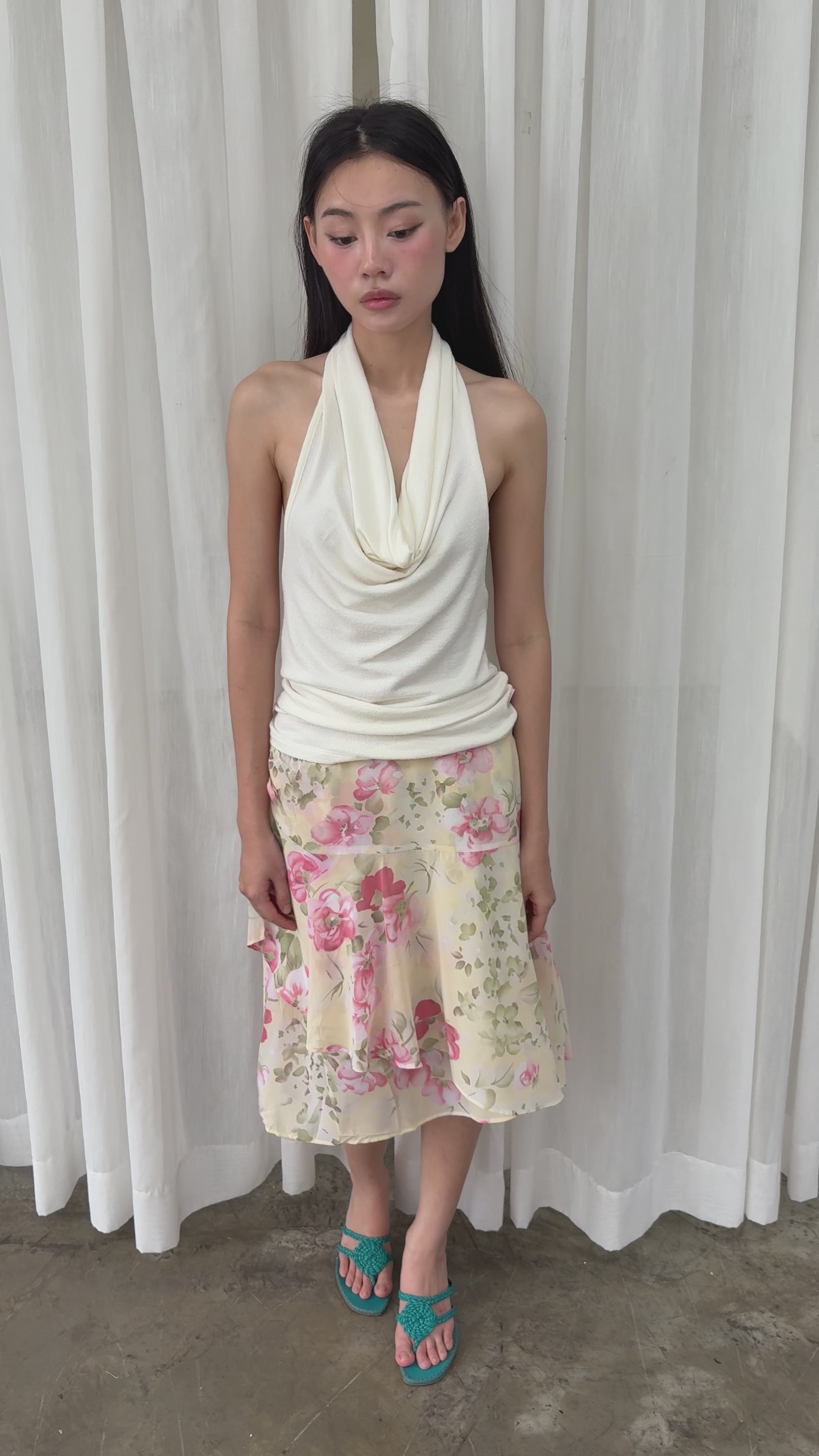 Garden print skirt