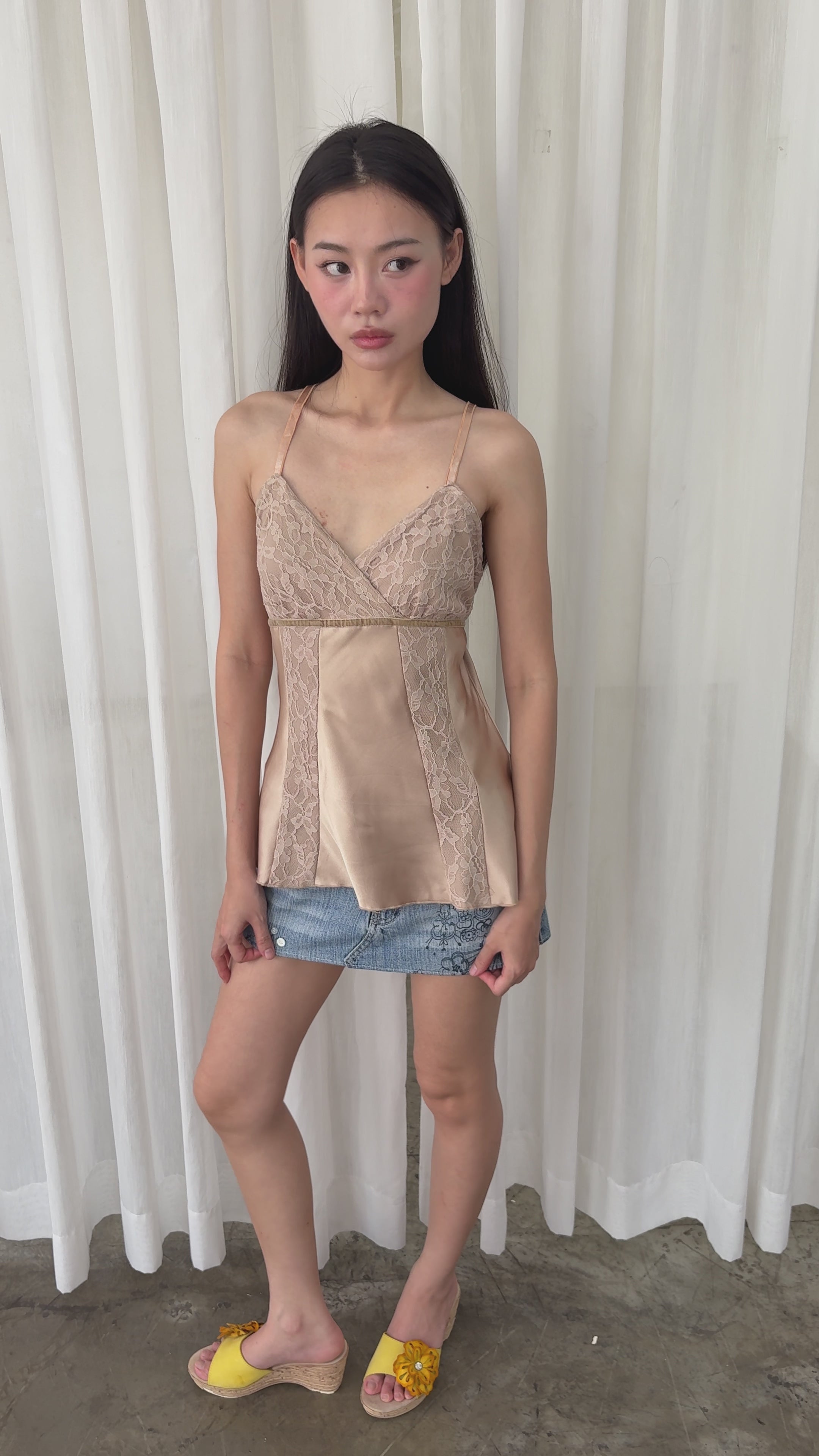Champagne lace camisole