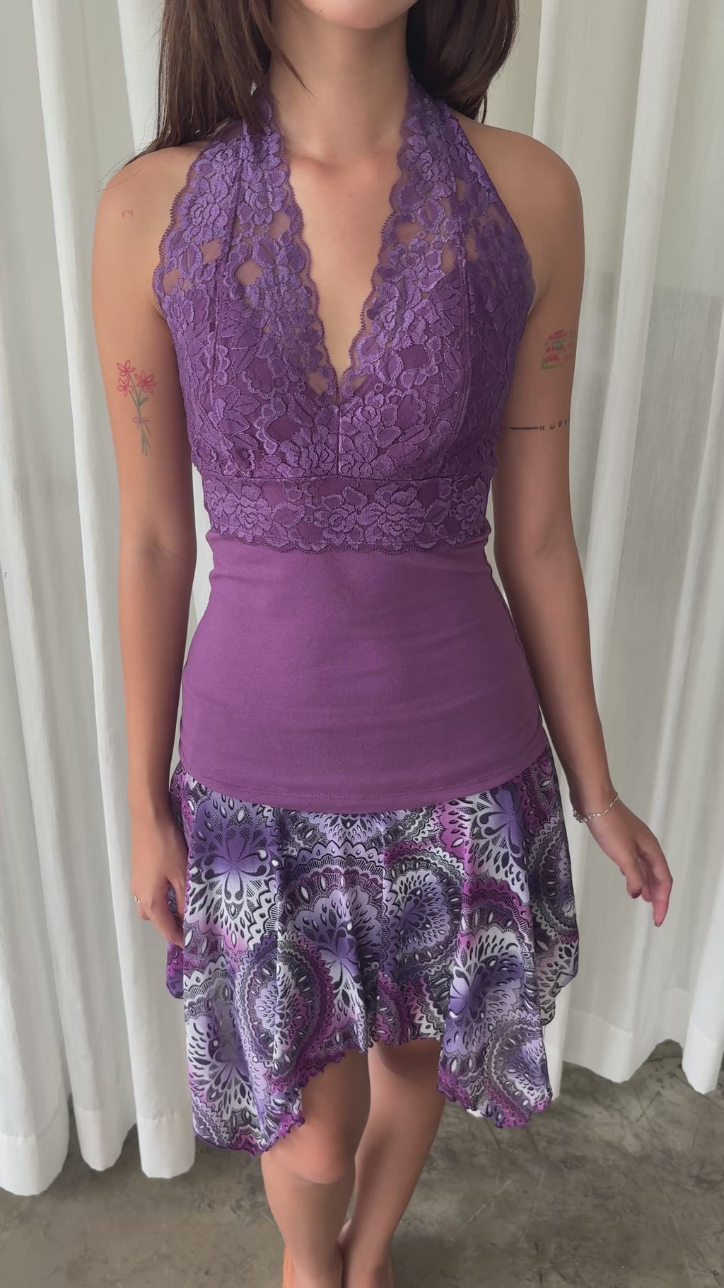 Plum lace halter & Purple fairy skirt