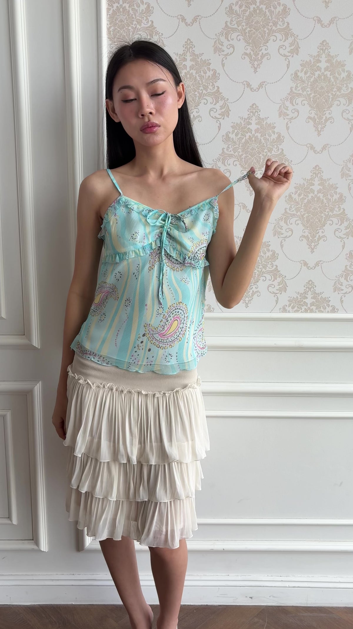 Aqua paisley camisole