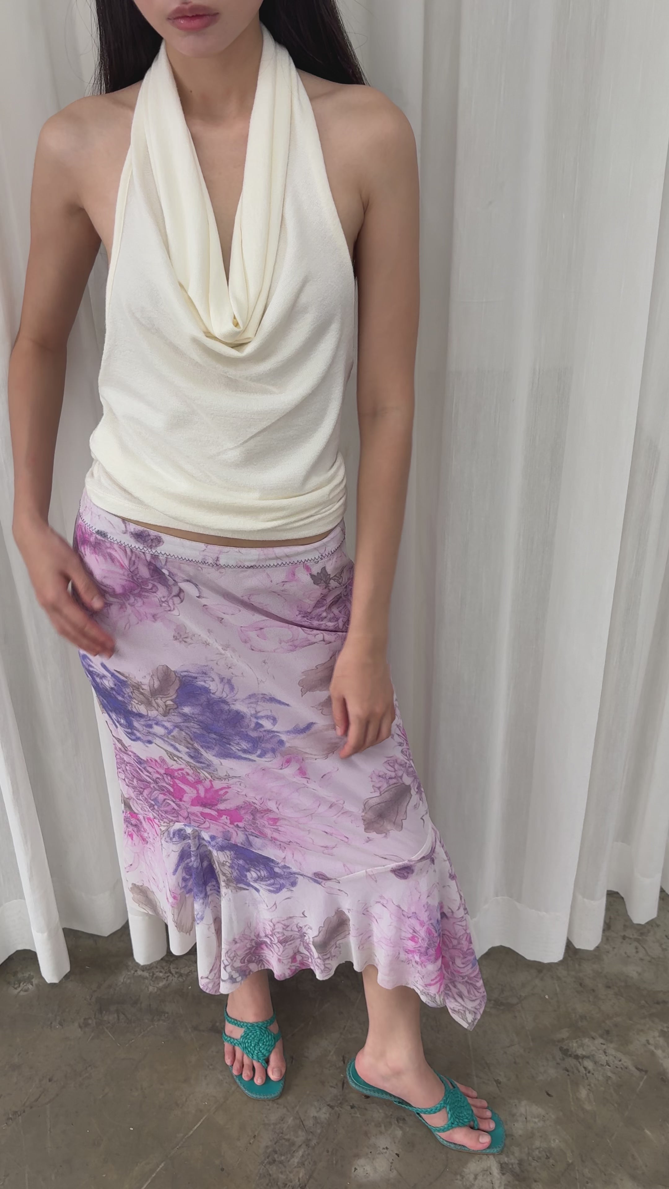 Lilac floral skirt