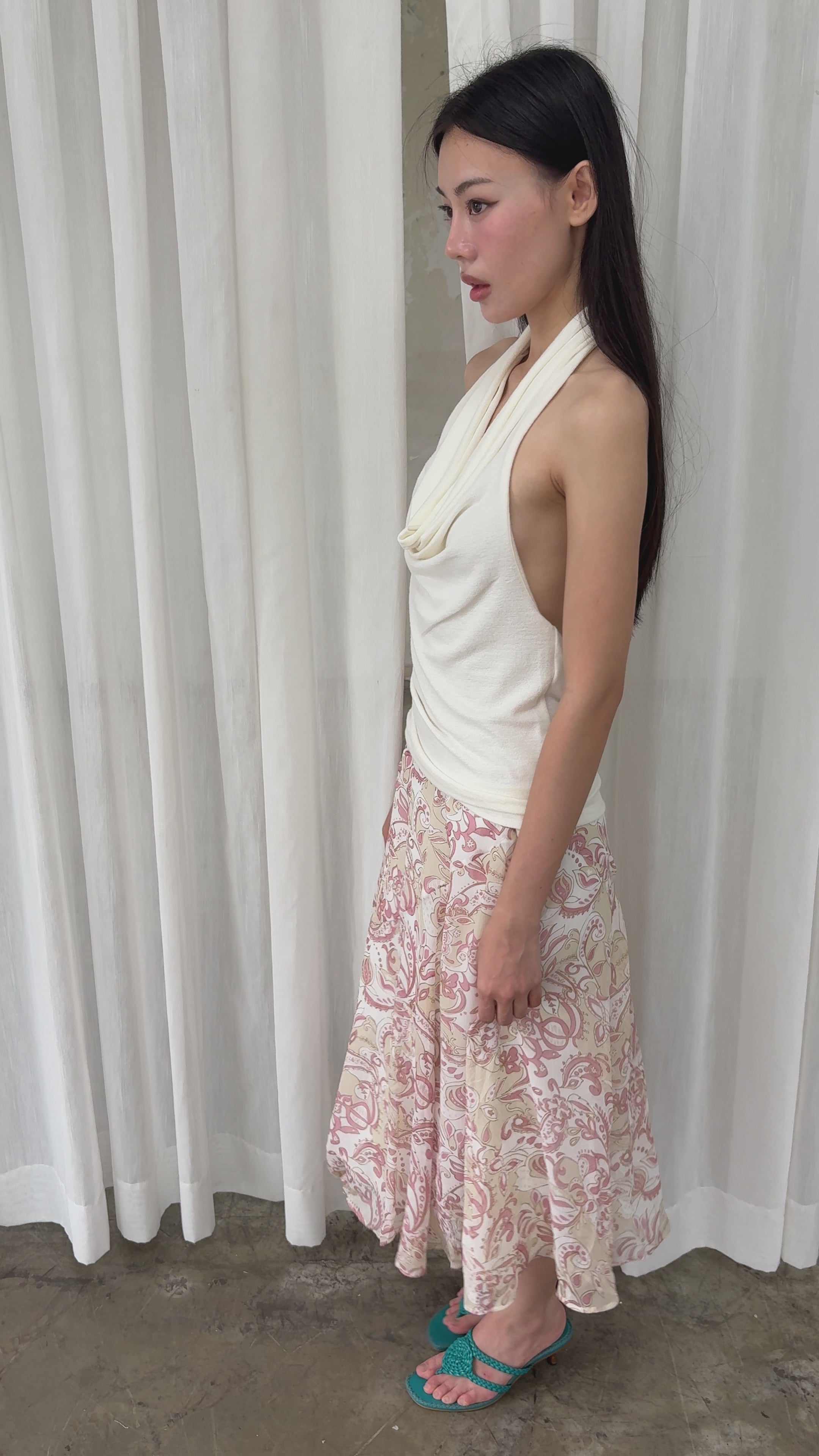 Pink paisley skirt