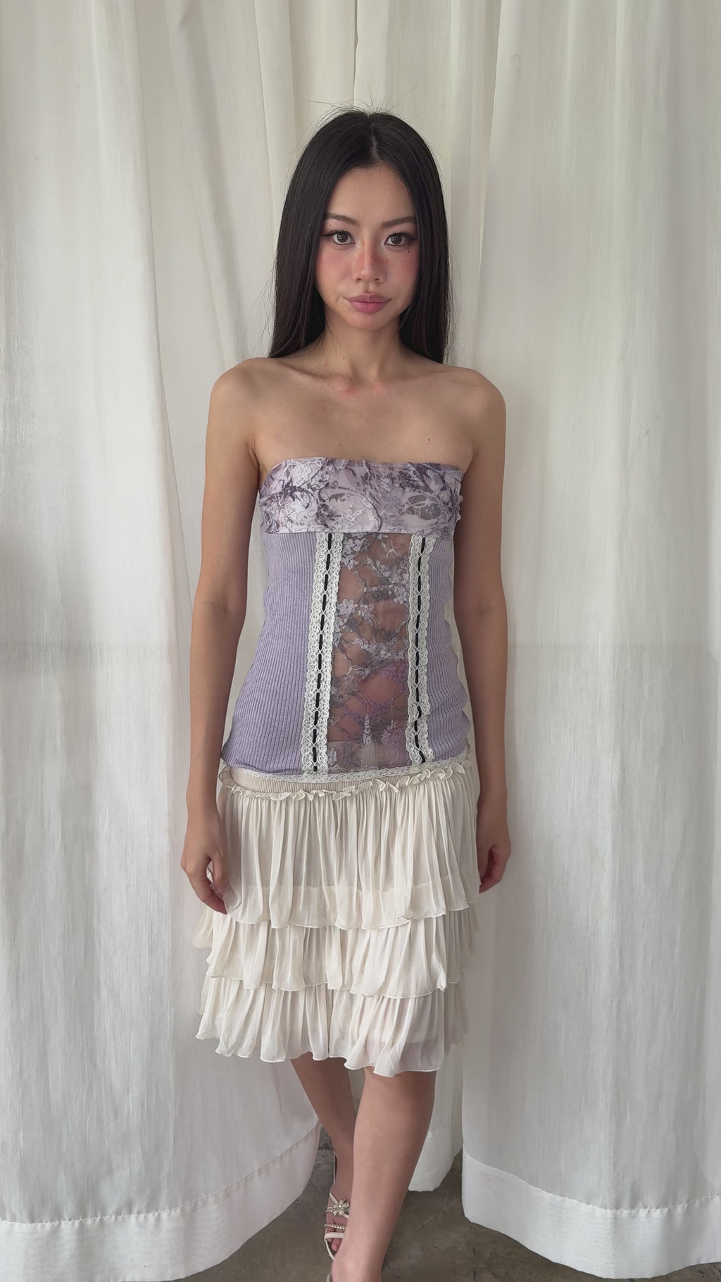 Lavender lace tube top