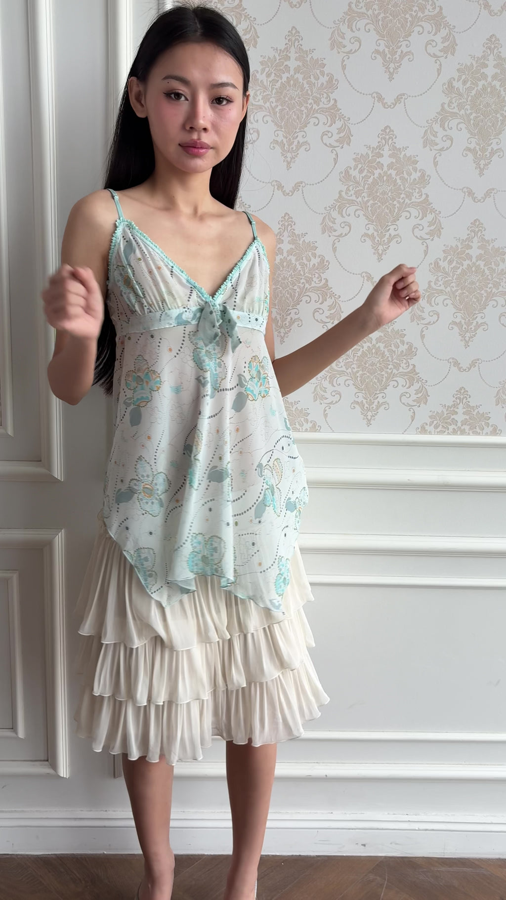 Aqua butterfly camisole