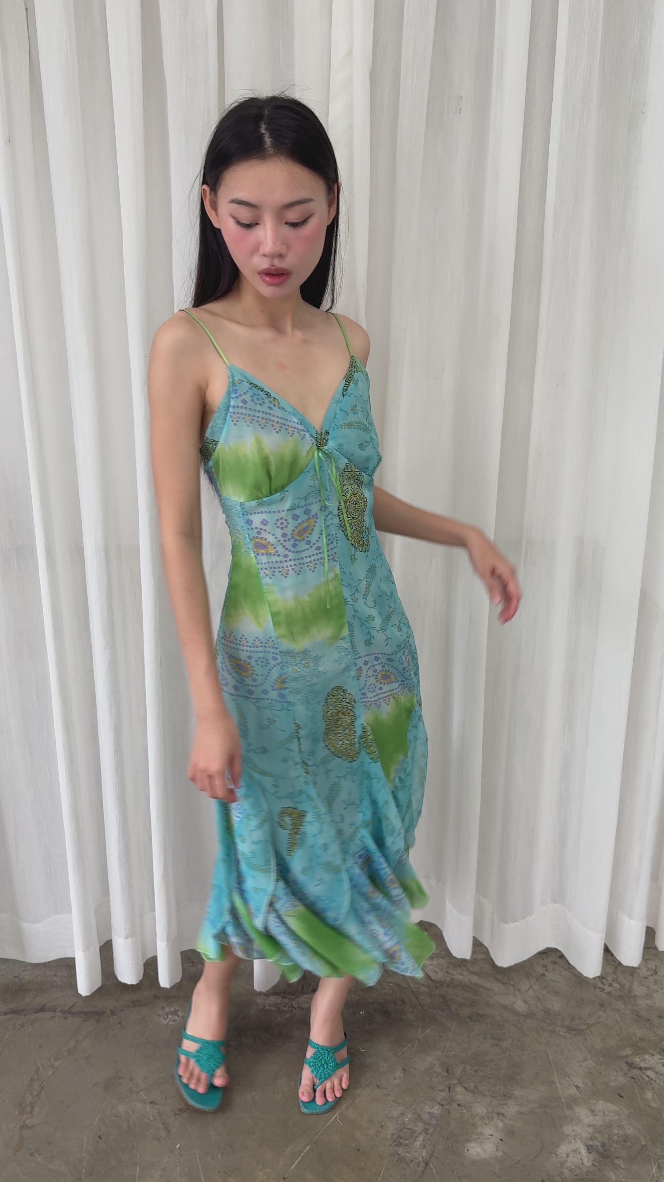 Blue lagoon ruffle dress