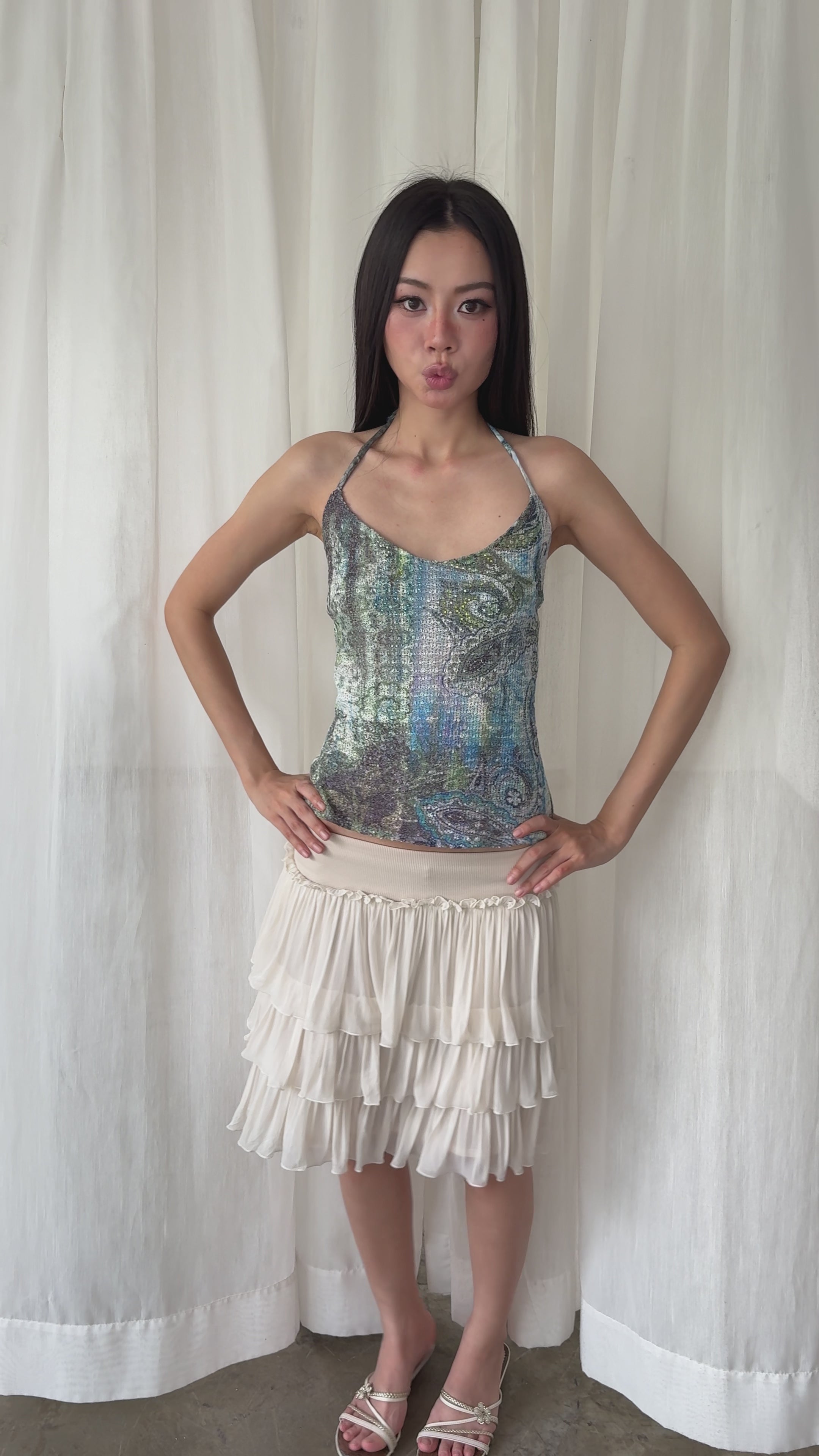 Ocean shimmer halter top