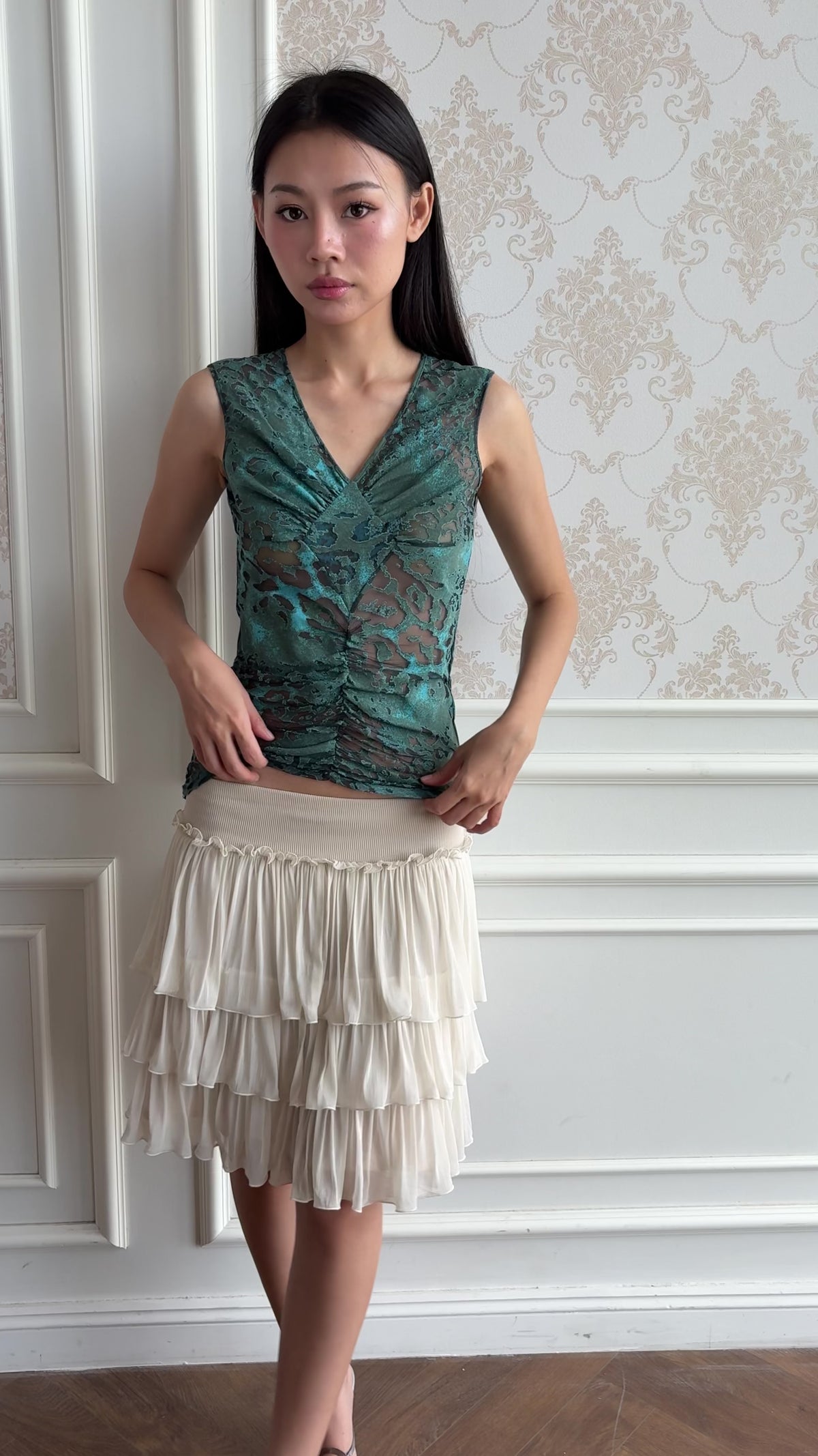 Tidal ruched top