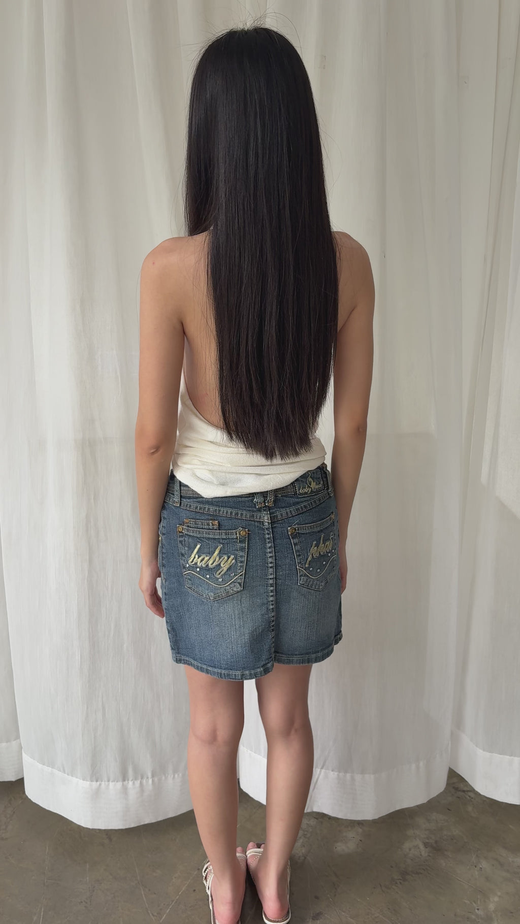 Baby phat denim mini skirt