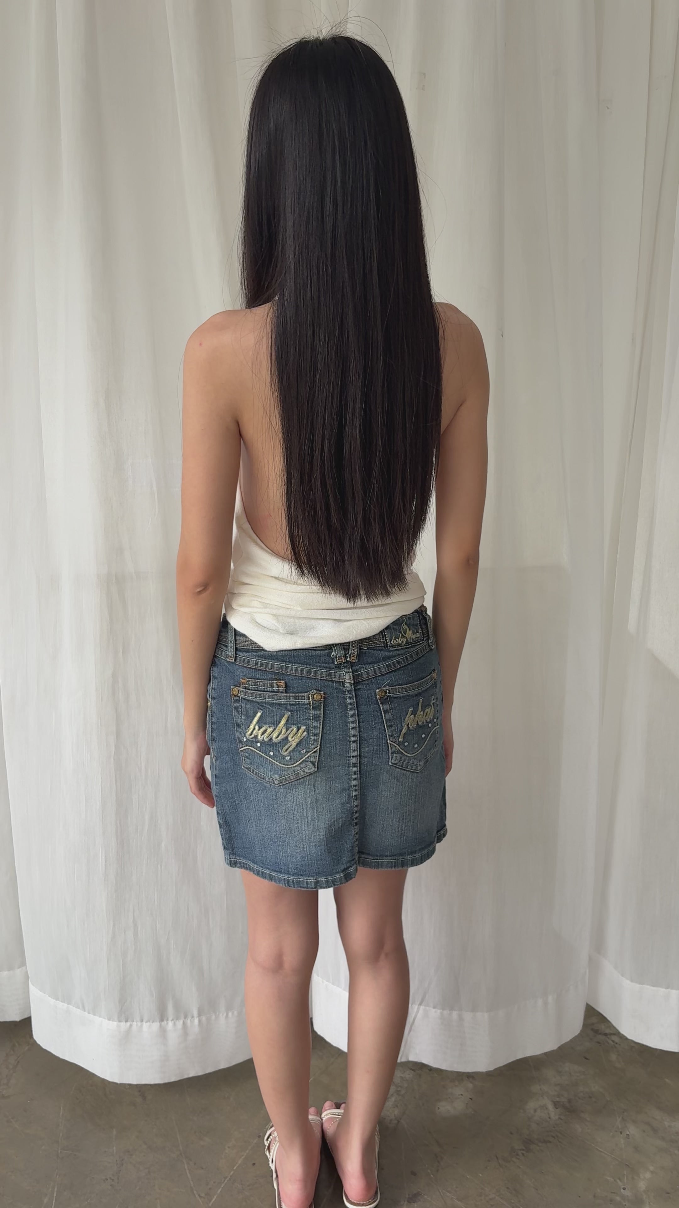 Baby phat denim mini skirt