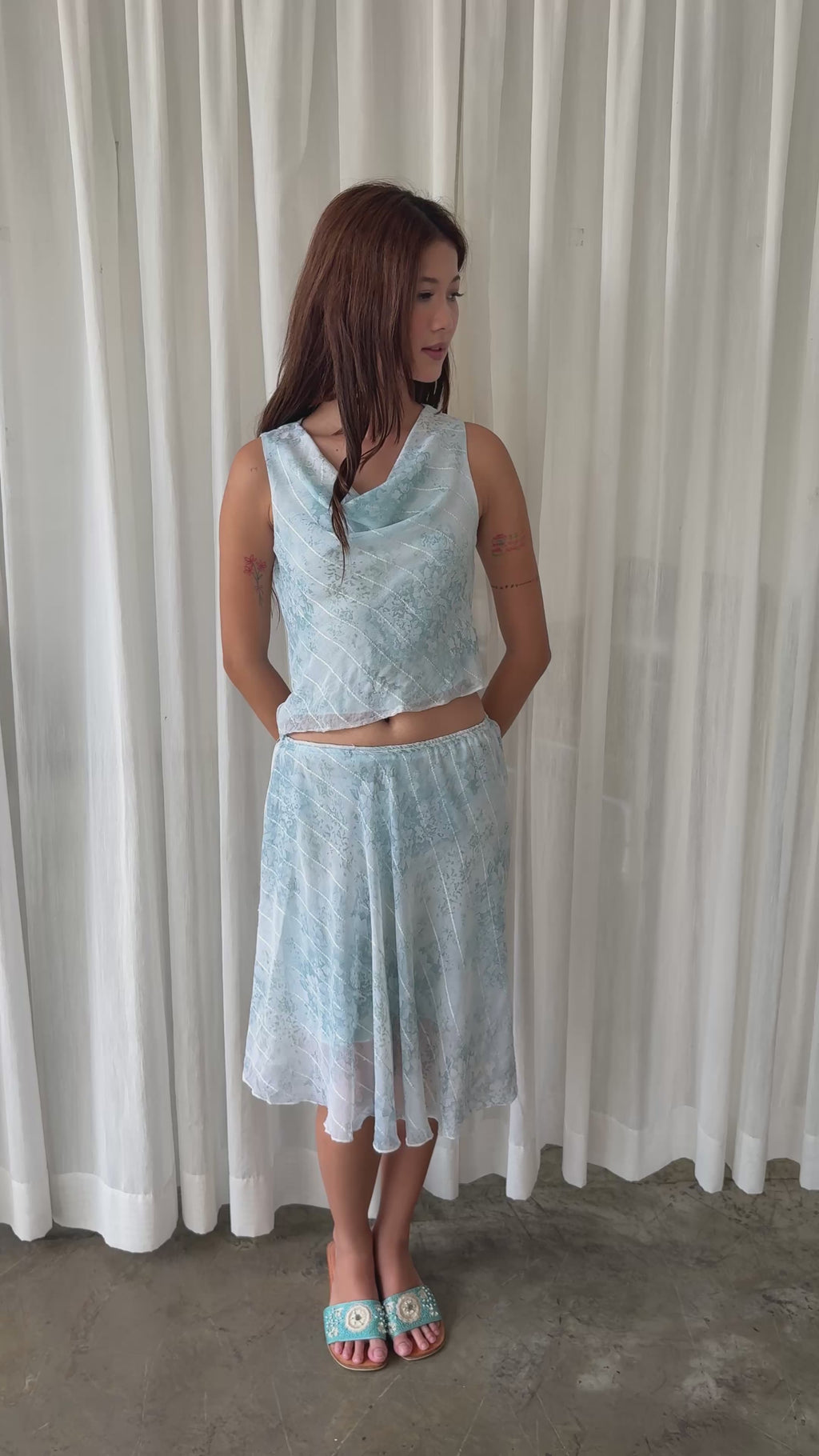Baby blue shimmer set
