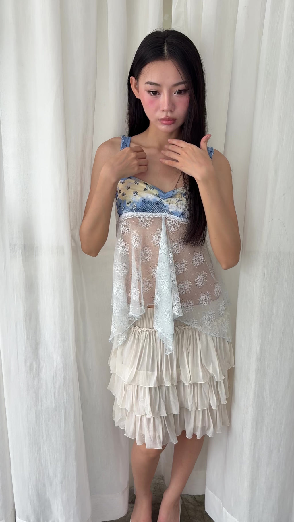 Sheer lace camisole